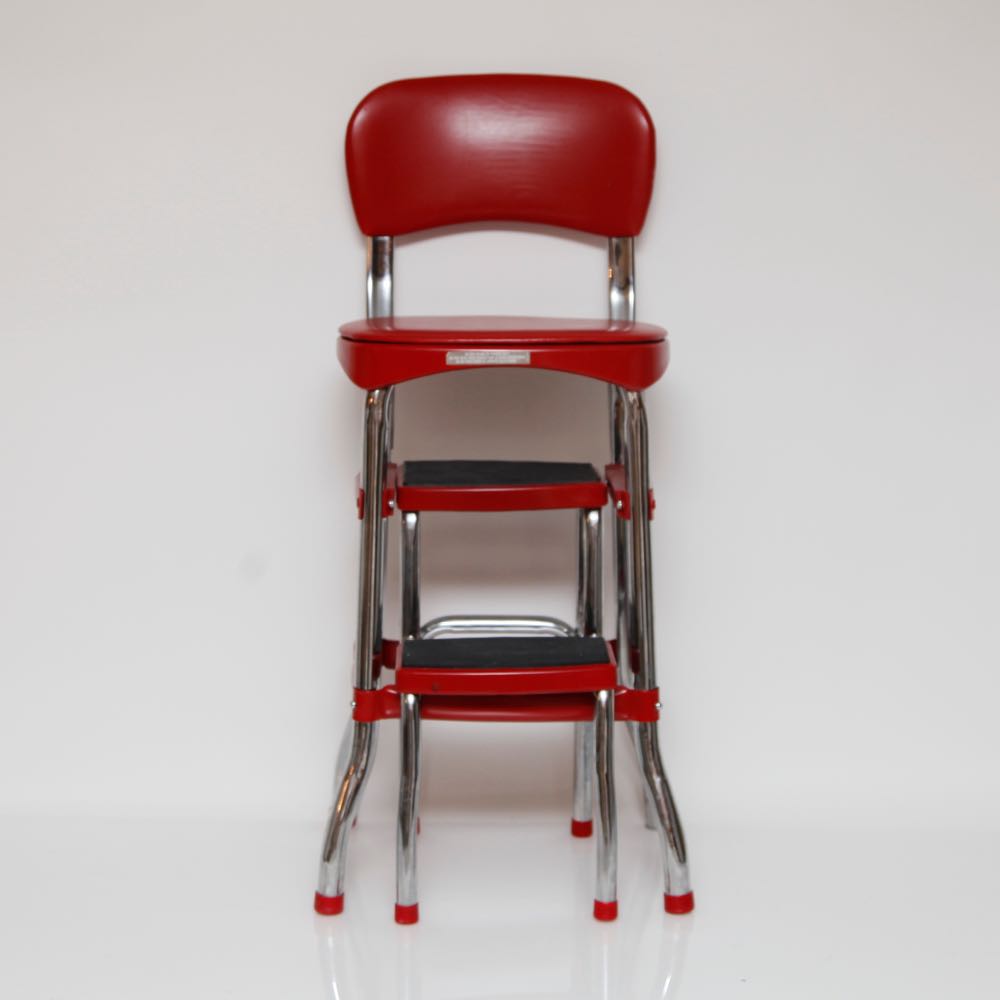 Cosco Red Metal Step Stool Chair