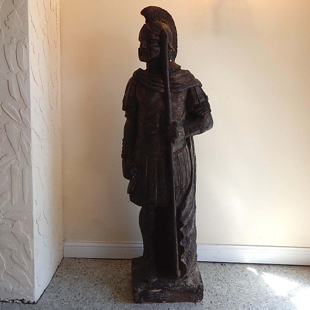 Vintage Life-Sized Plaster Roman Soldier Statue from ...