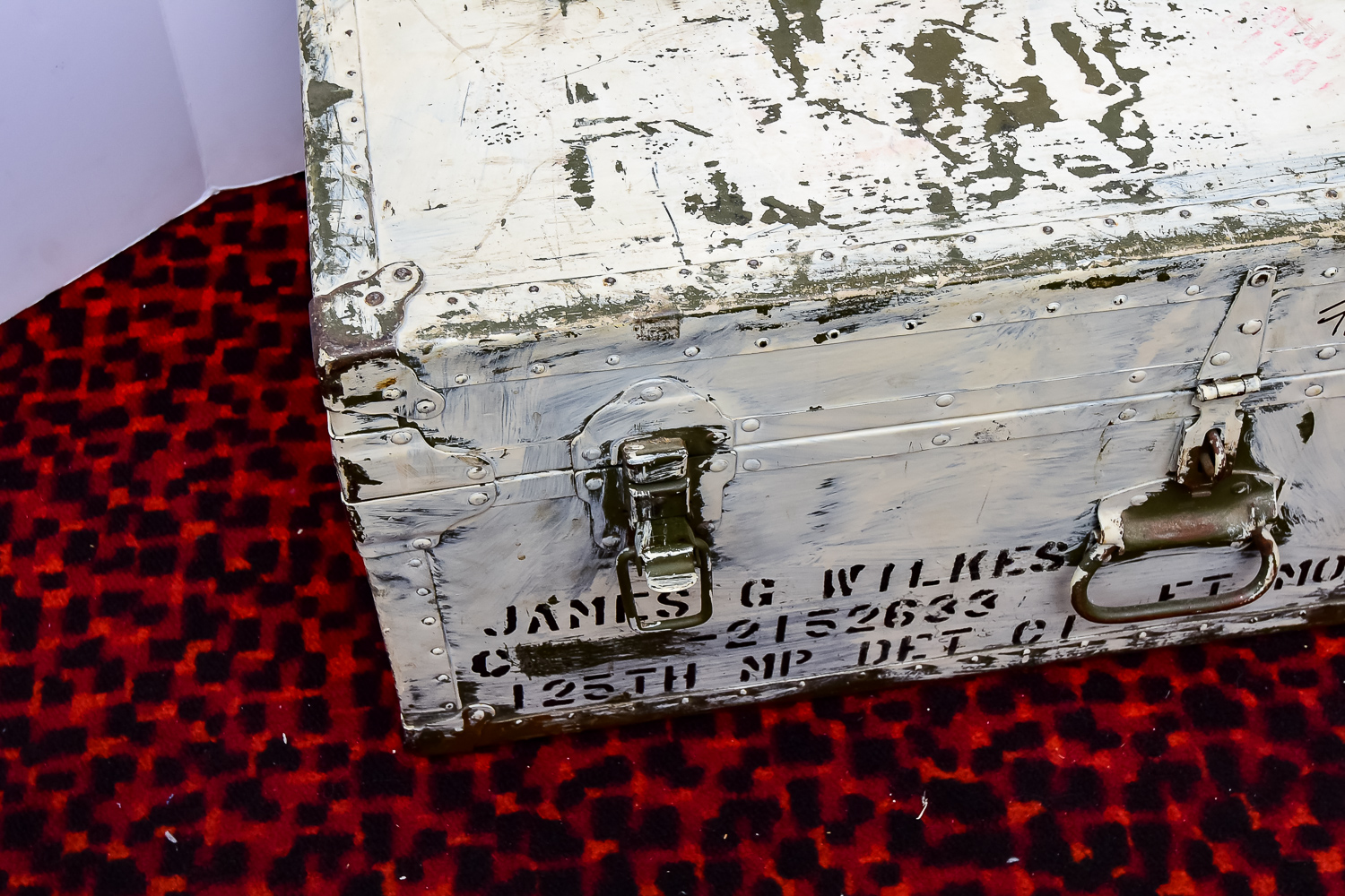 Vintage US Army Footlocker Trunk EBTH