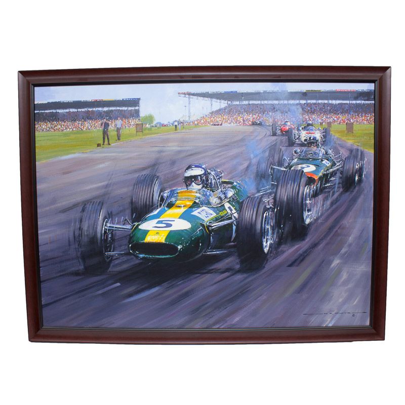 One Of A Kind Jim Clark 5 Lotus British Grand Prix Painting By Nicholas Watts Ebth