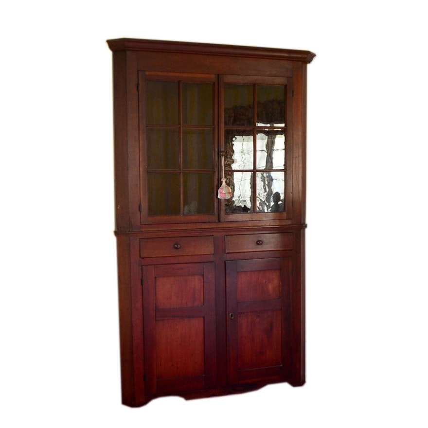 Antique Cherry Corner Cabinet, Circa 1870 : EBTH Antique Cherry Corner Cabinet, circa 1870 ... - Antique Cherry Corner Cabinet, Circa 1870 : EBTH
