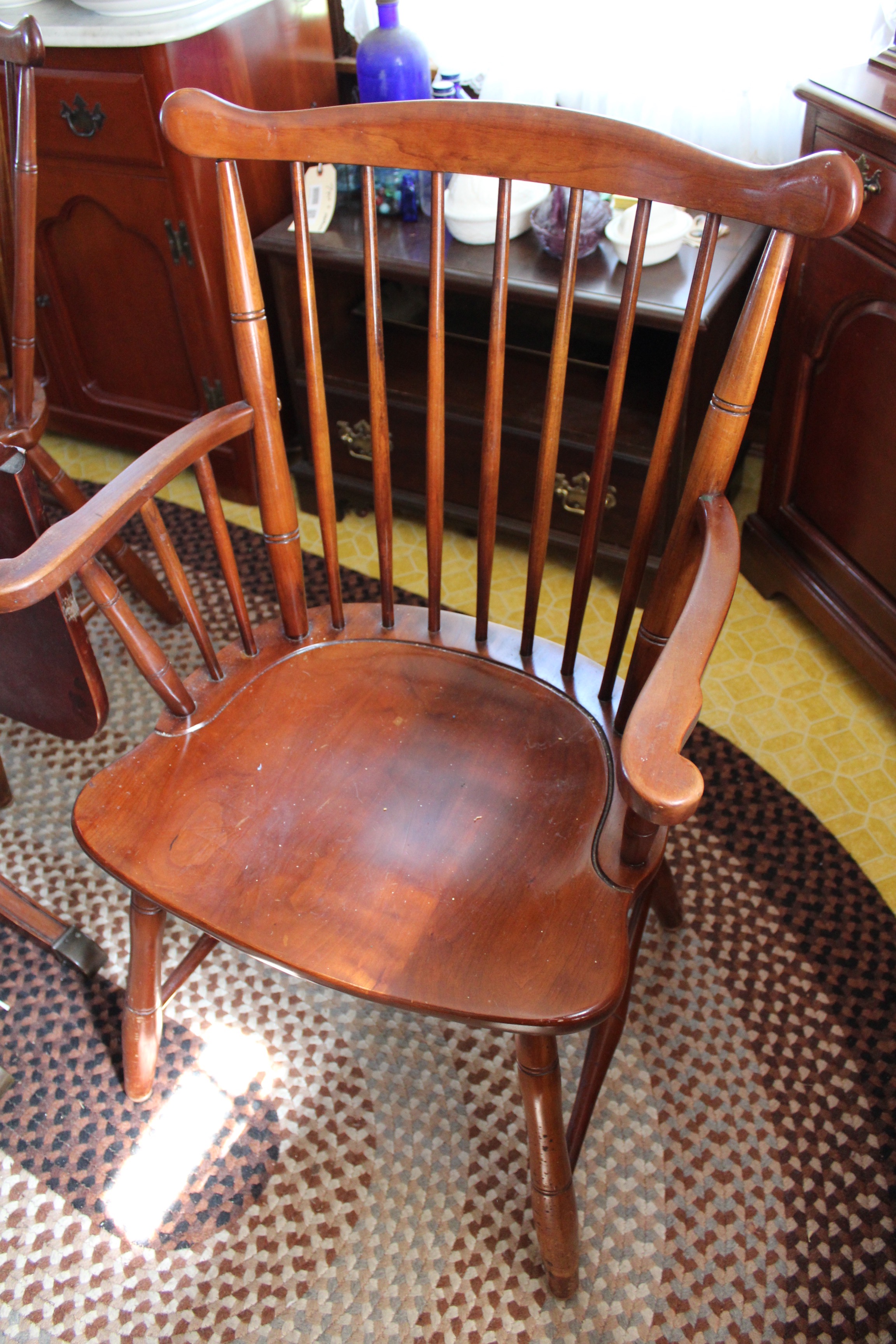Antique Duncan Phyfe Style Mahogany Dining Table and Four Early
