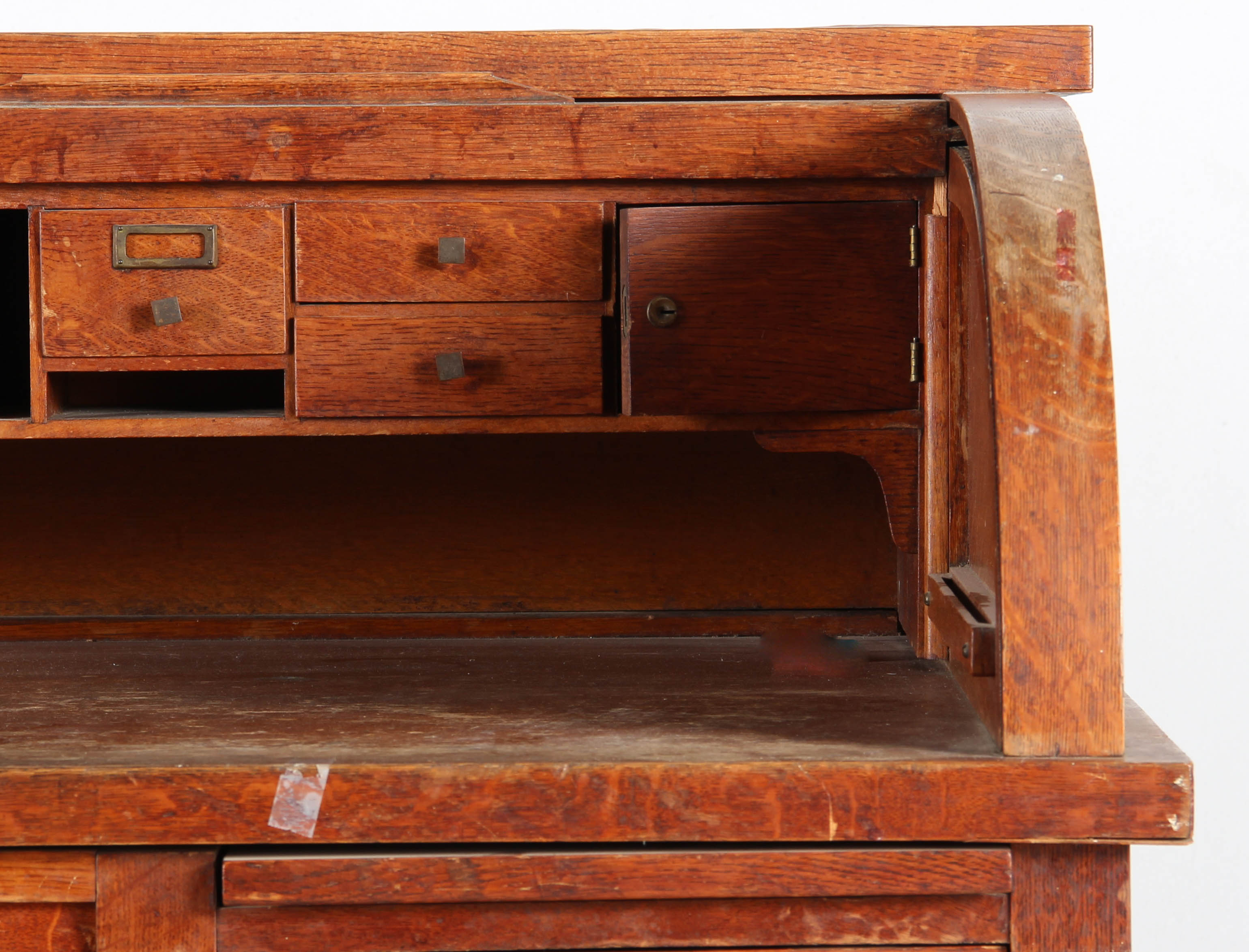 Tiger Oak Roll Top Desk EBTH