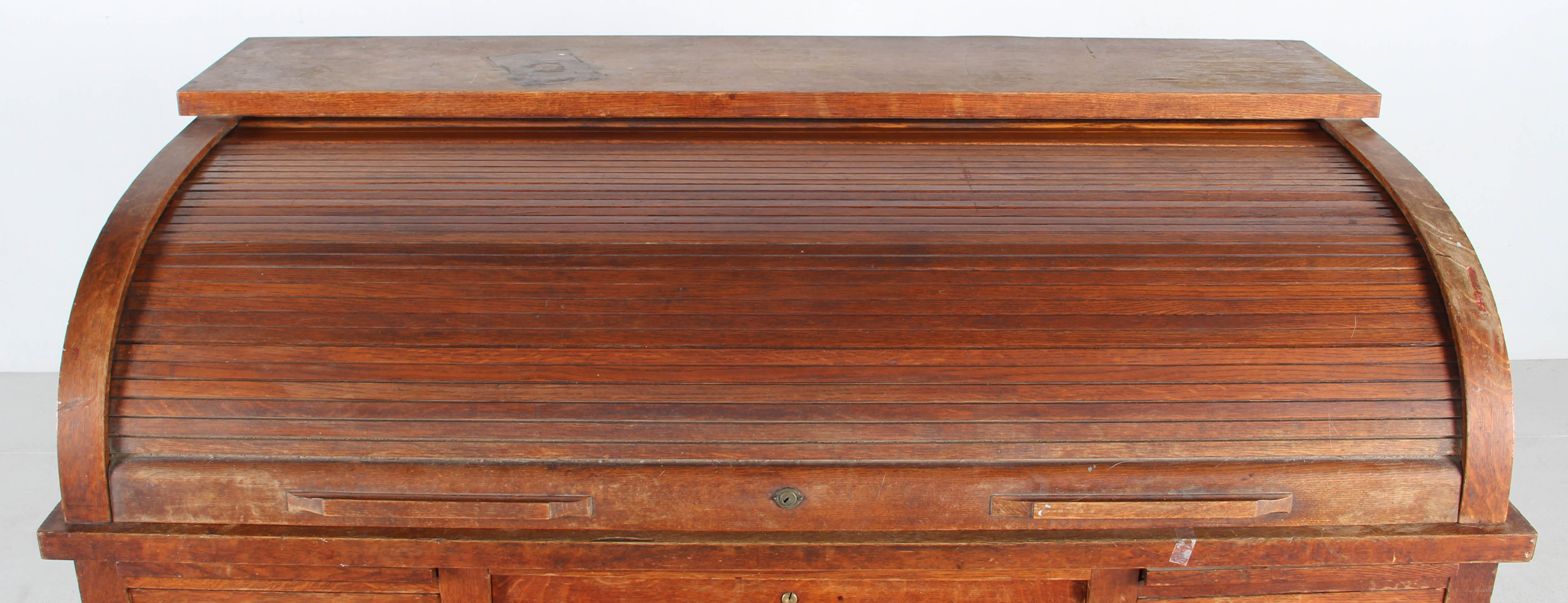 Tiger Oak Roll Top Desk EBTH