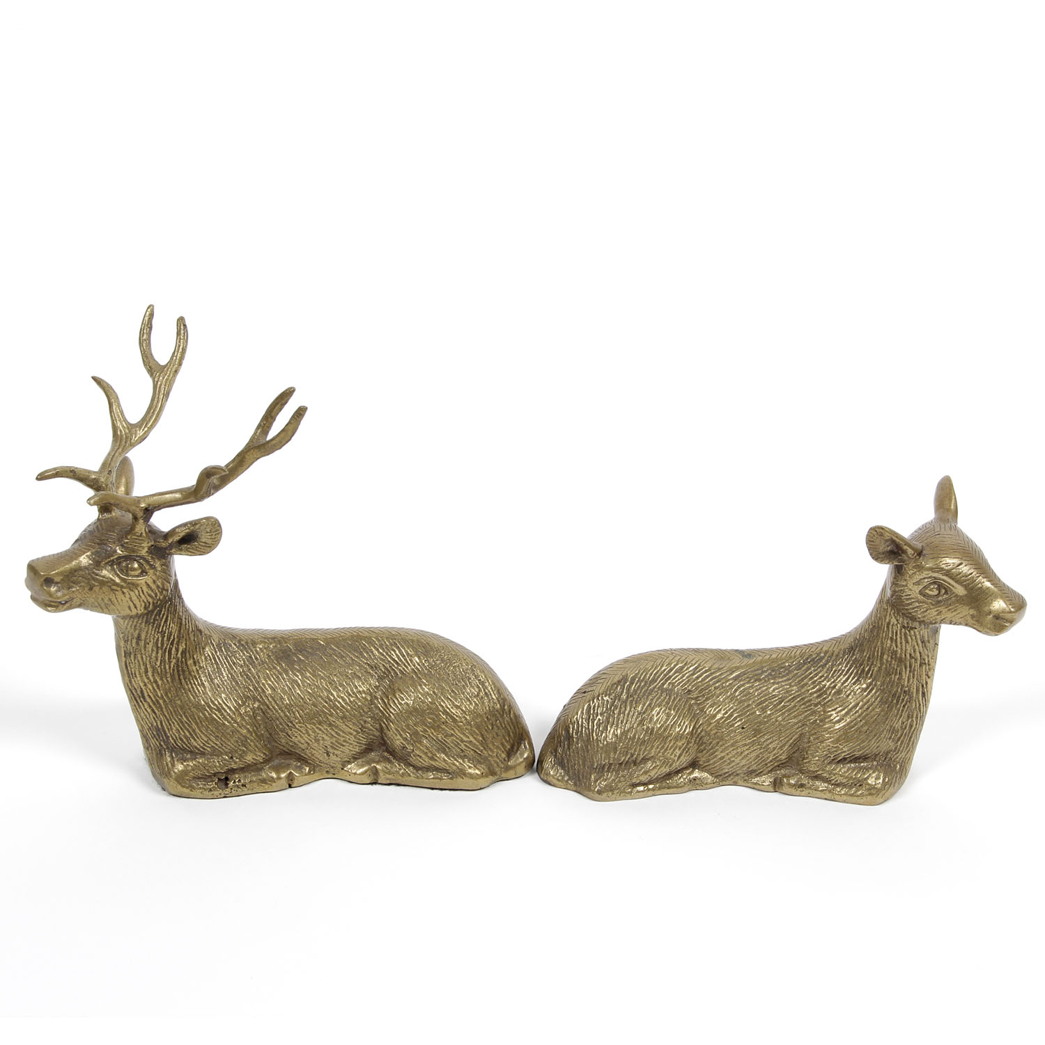 Pair of Fritz Brass Buck and Doe Sculptures EBTH