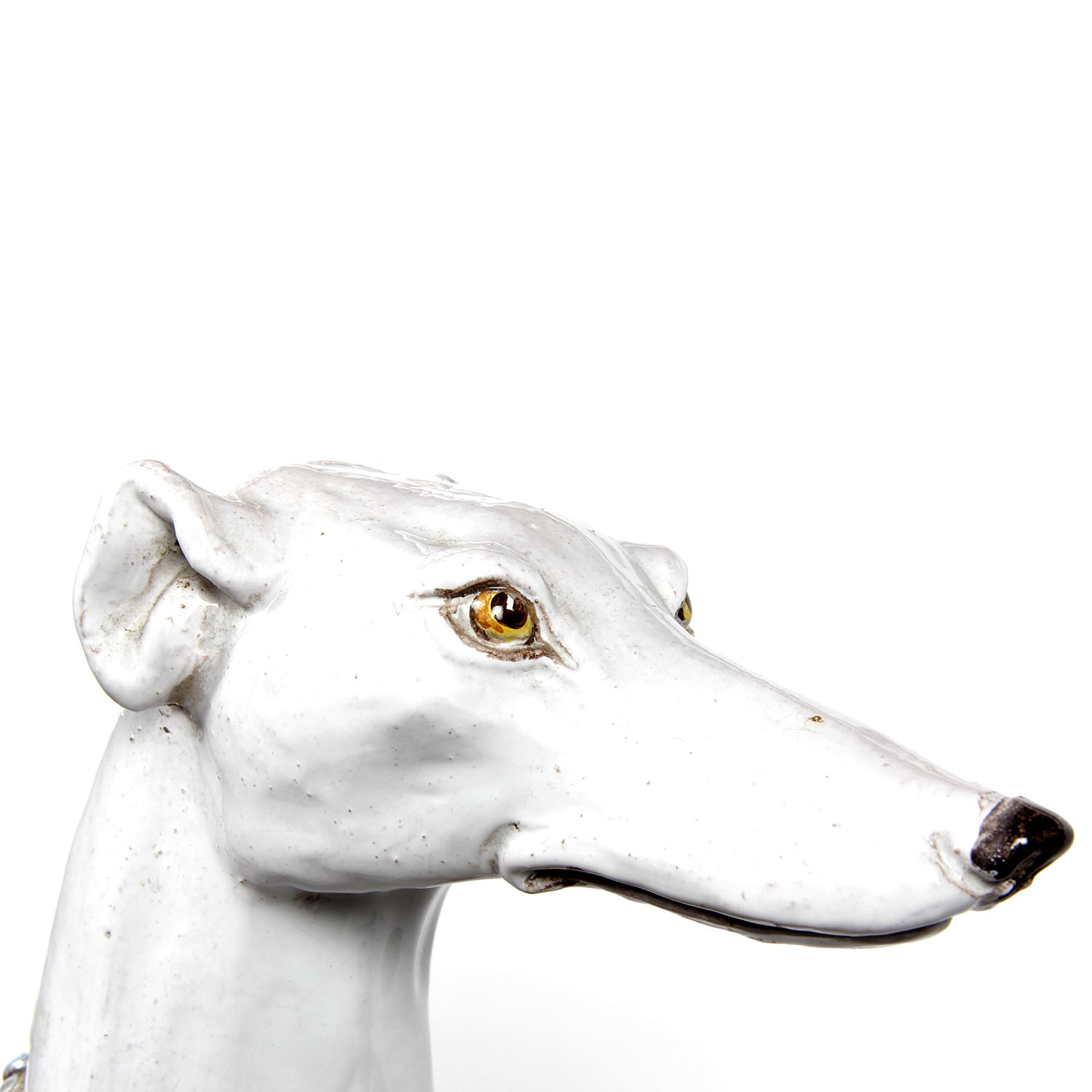 Life Size Numbered Italian Glazed Terracotta Whippet Statue EBTH