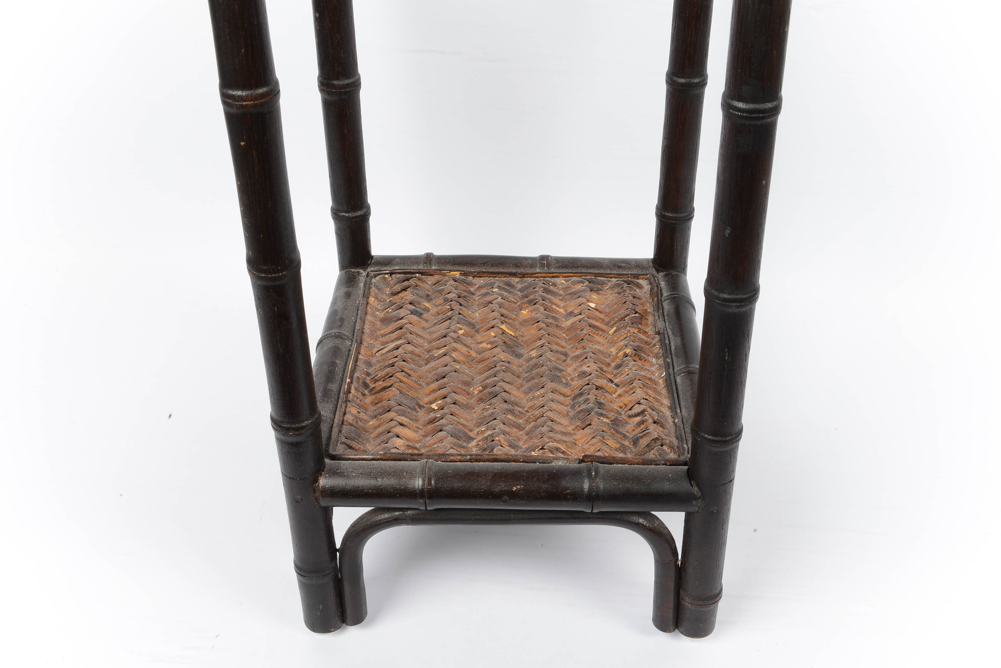 Vintage Ebonized Faux Bamboo Plant Stand EBTH