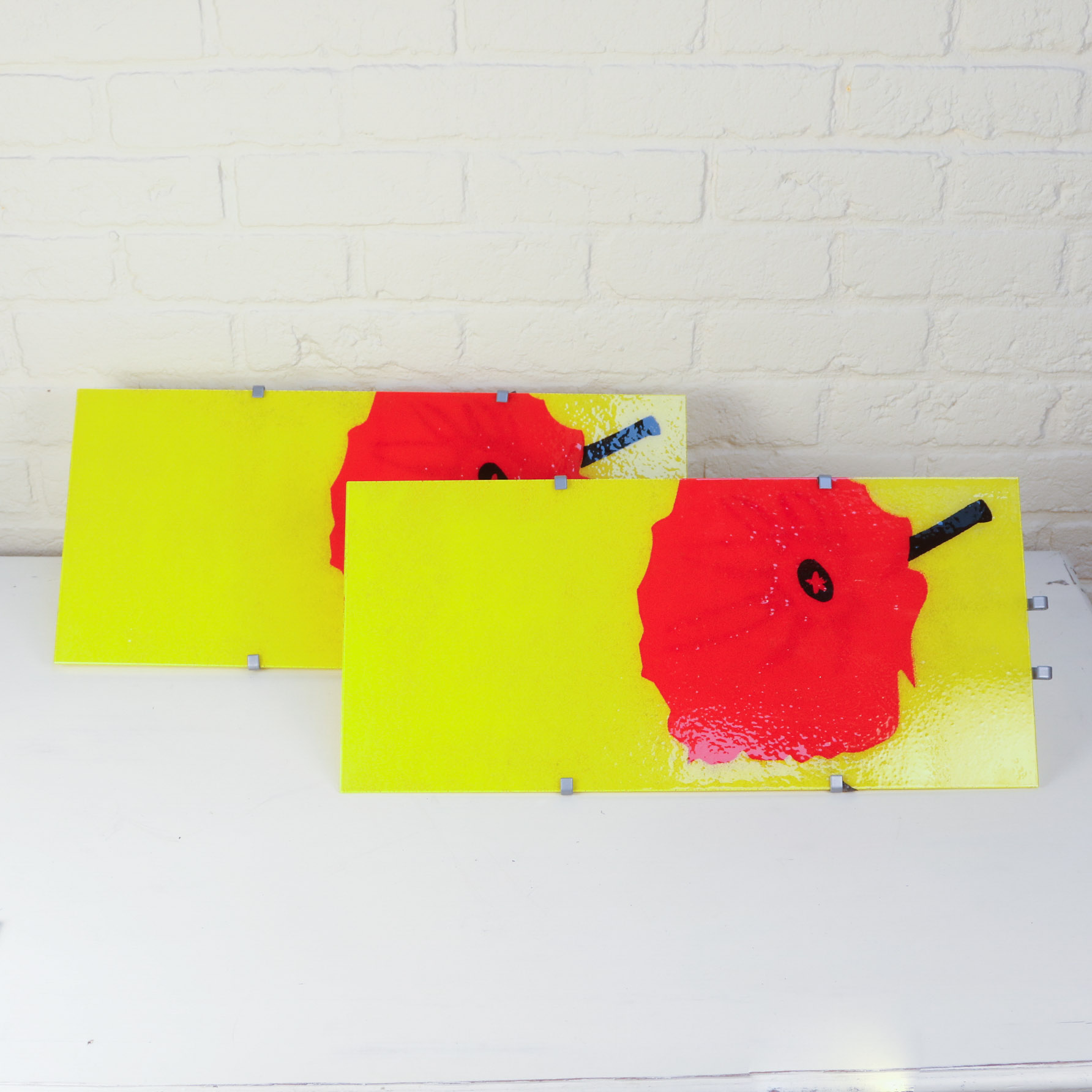 Pair of Ikea Gyllen Glass Lighted Wall Panels EBTH