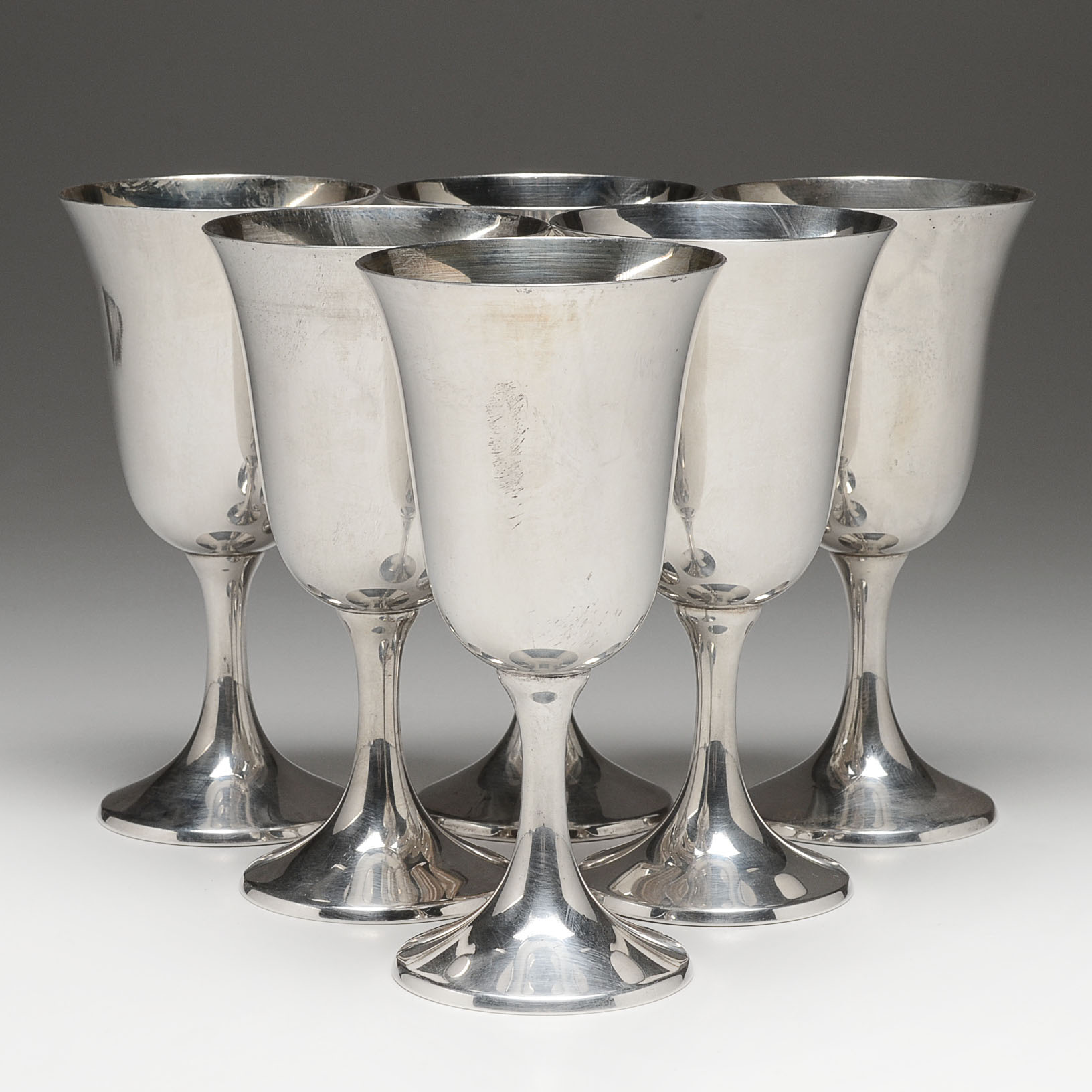 silver water goblets