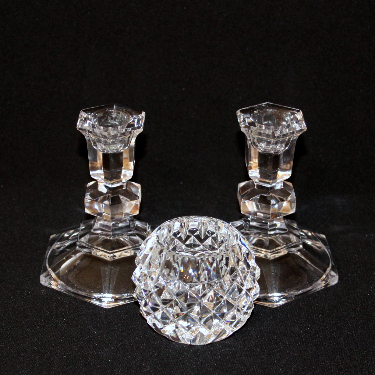 Waterford Crystal Candlesticks and Tea Light Holder EBTH