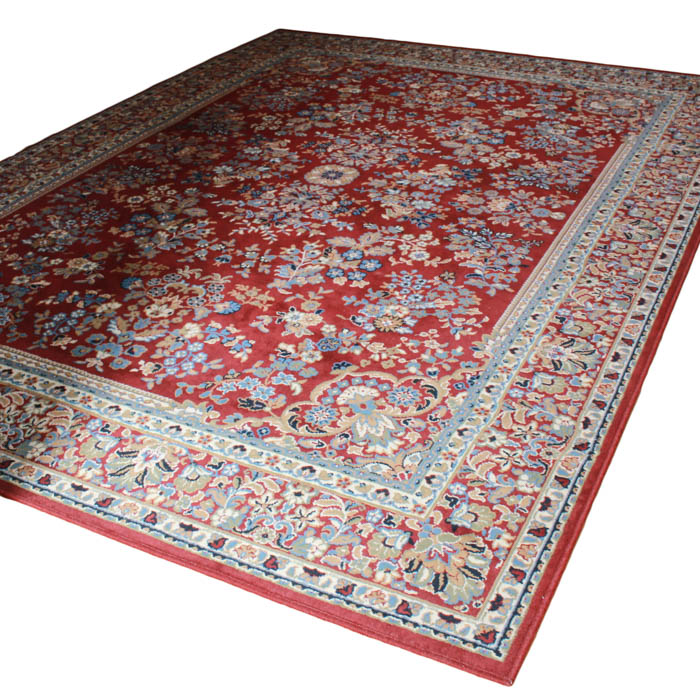 Large" Sarouk Red" Belgium Area Rug by Athena EBTH
