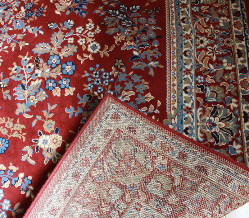 Large" Sarouk Red" Belgium Area Rug by Athena EBTH