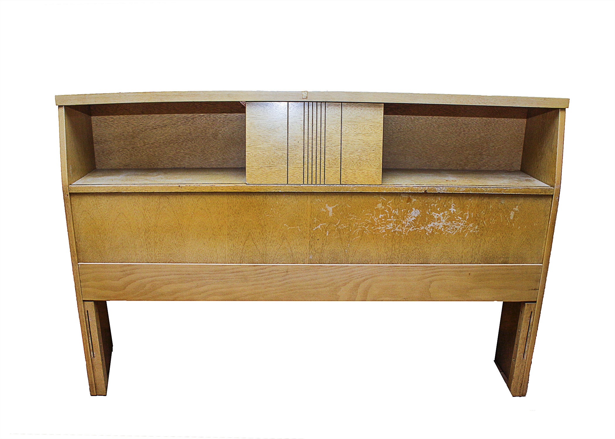 MidCentury Modern Bookcase/Storage Headboard & 2 Nightstands by L.A