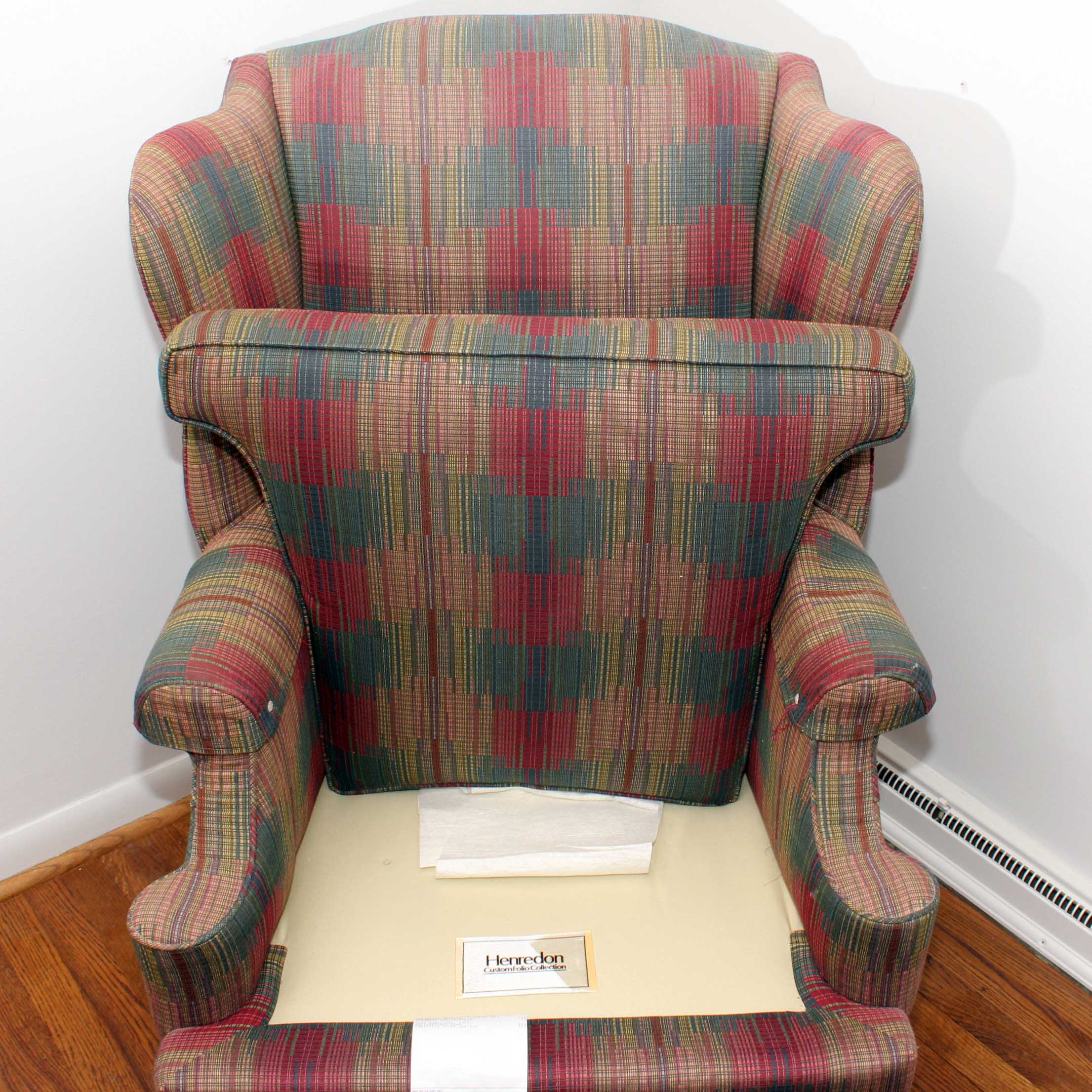 Henredon Plaid Wingback Chair EBTH
