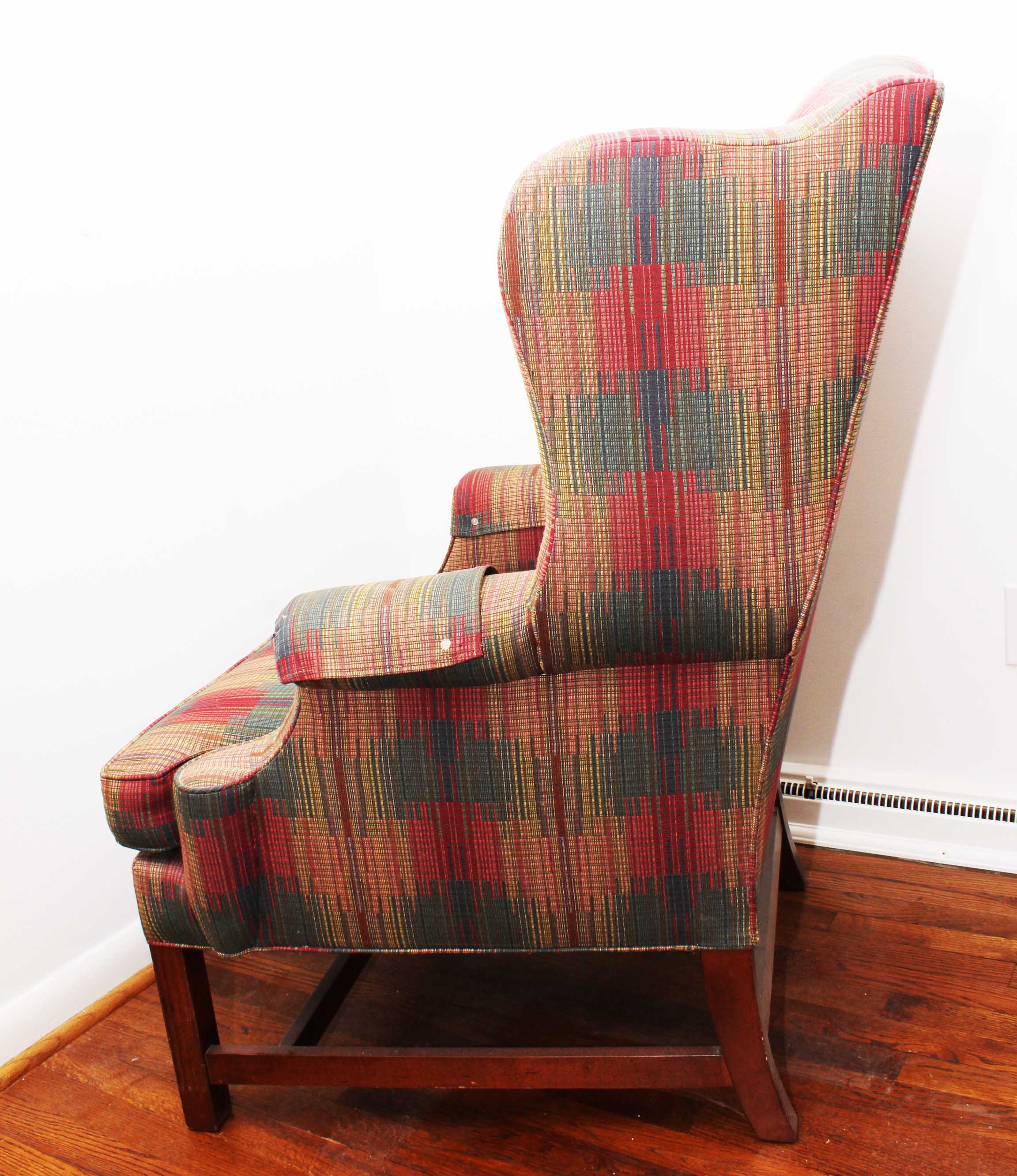 Henredon Plaid Wingback Chair EBTH