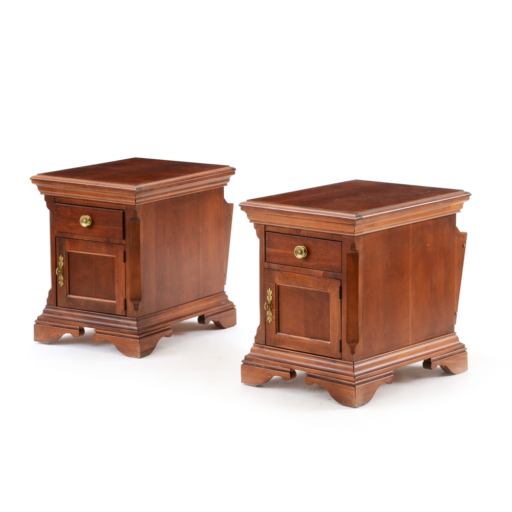 Broyhill Furniture Cherry Finish End Tables EBTH   JJM 0516 