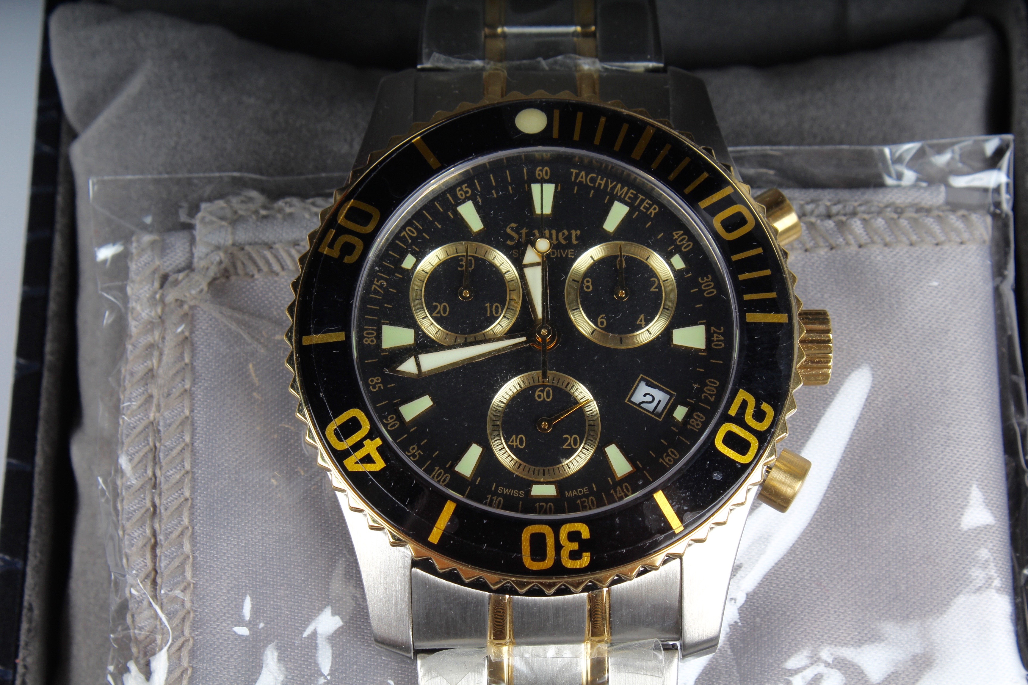 Men's Stauer Swiss Dive Watch with Original Box EBTH