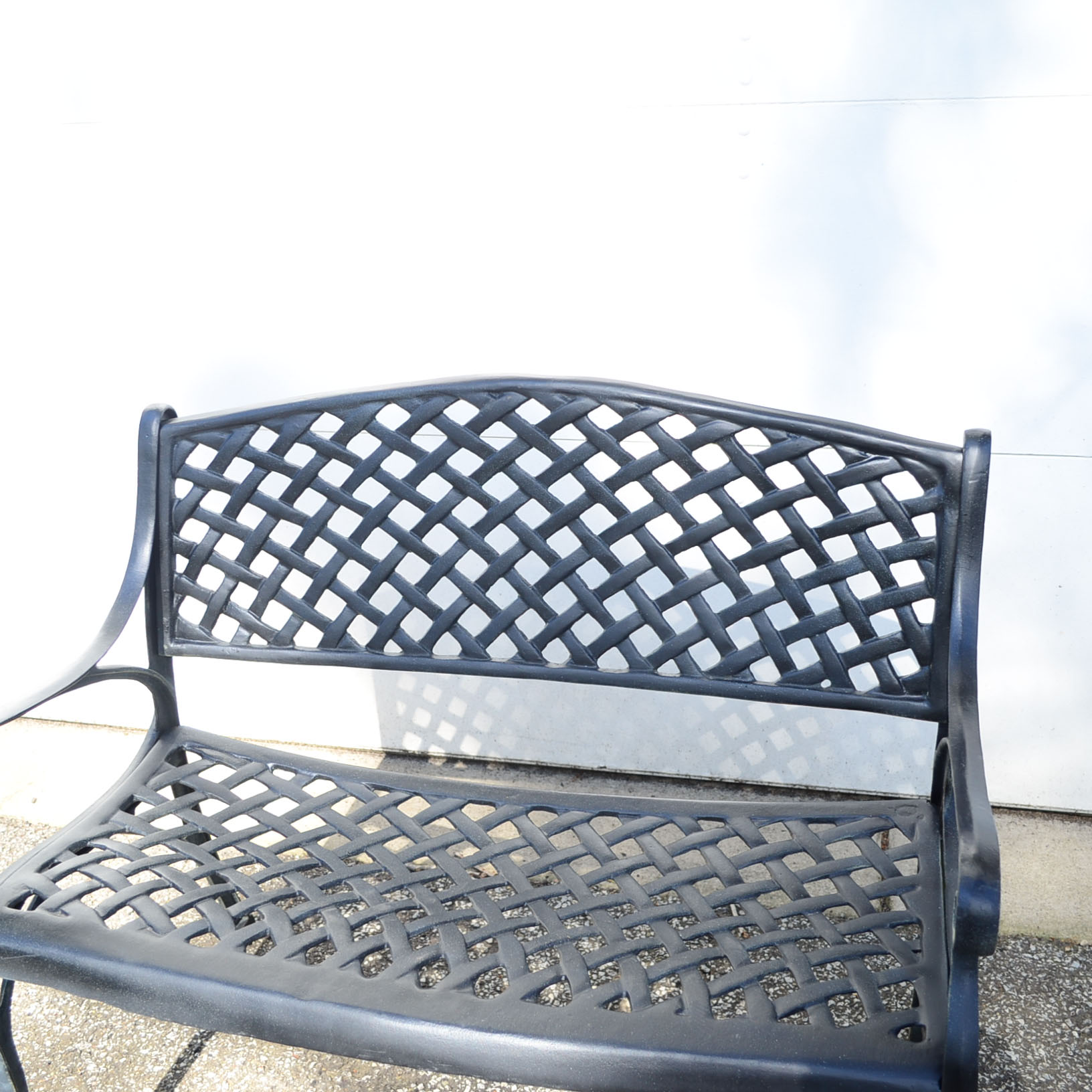 Black Metal Garden Bench and Table EBTH