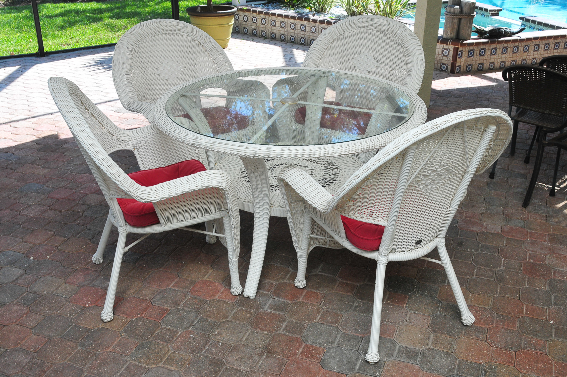 hampton bay white resin wicker furniture