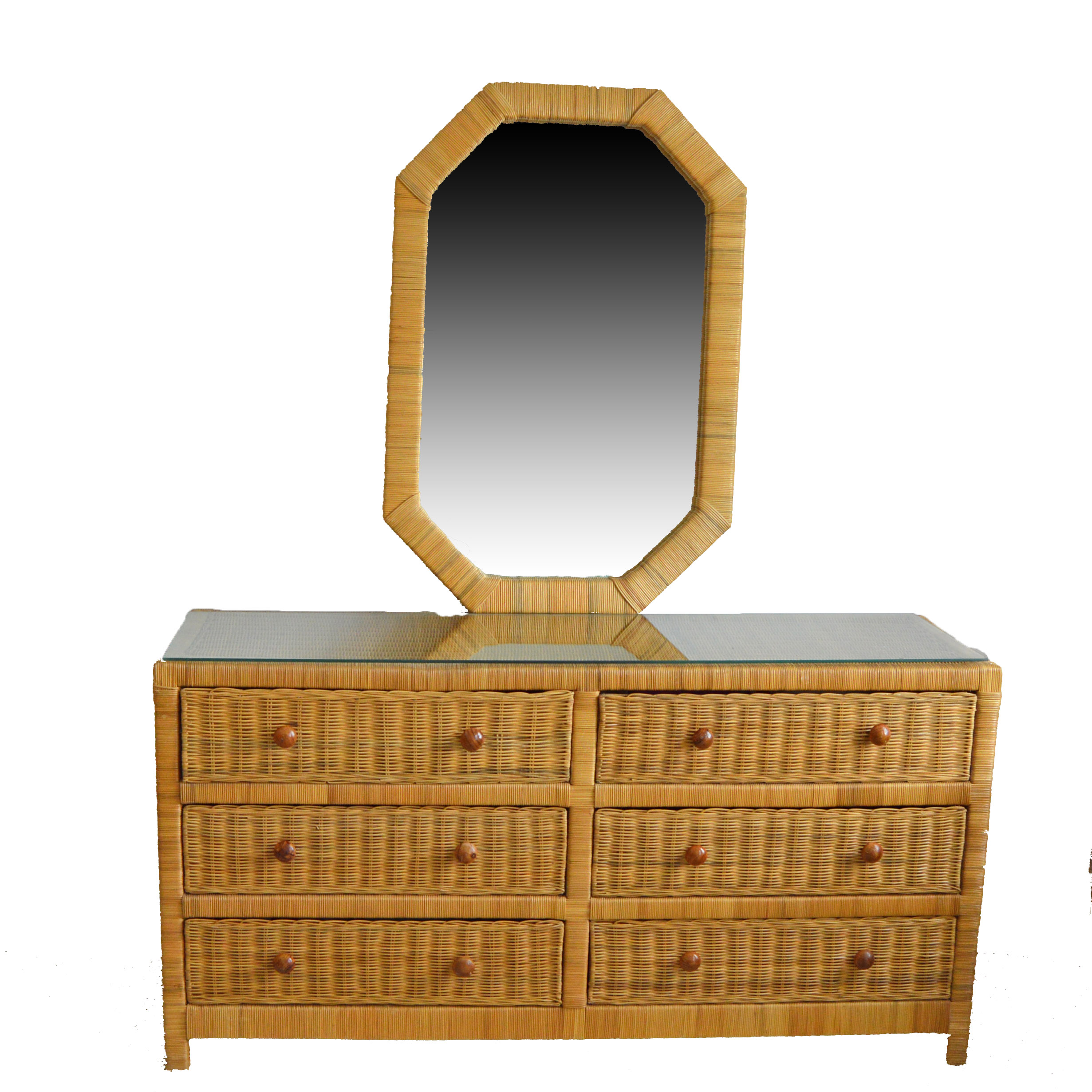 Wicker dresser with mirror Clearance