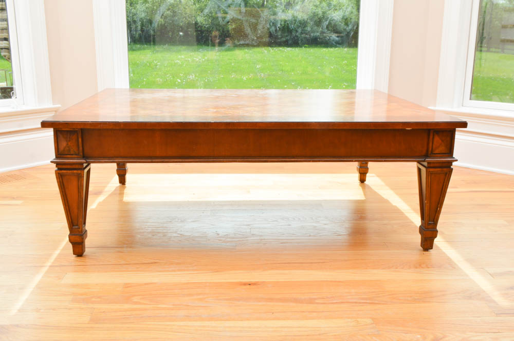 Ethan Allen Cherry Inlaid Coffee Table EBTH