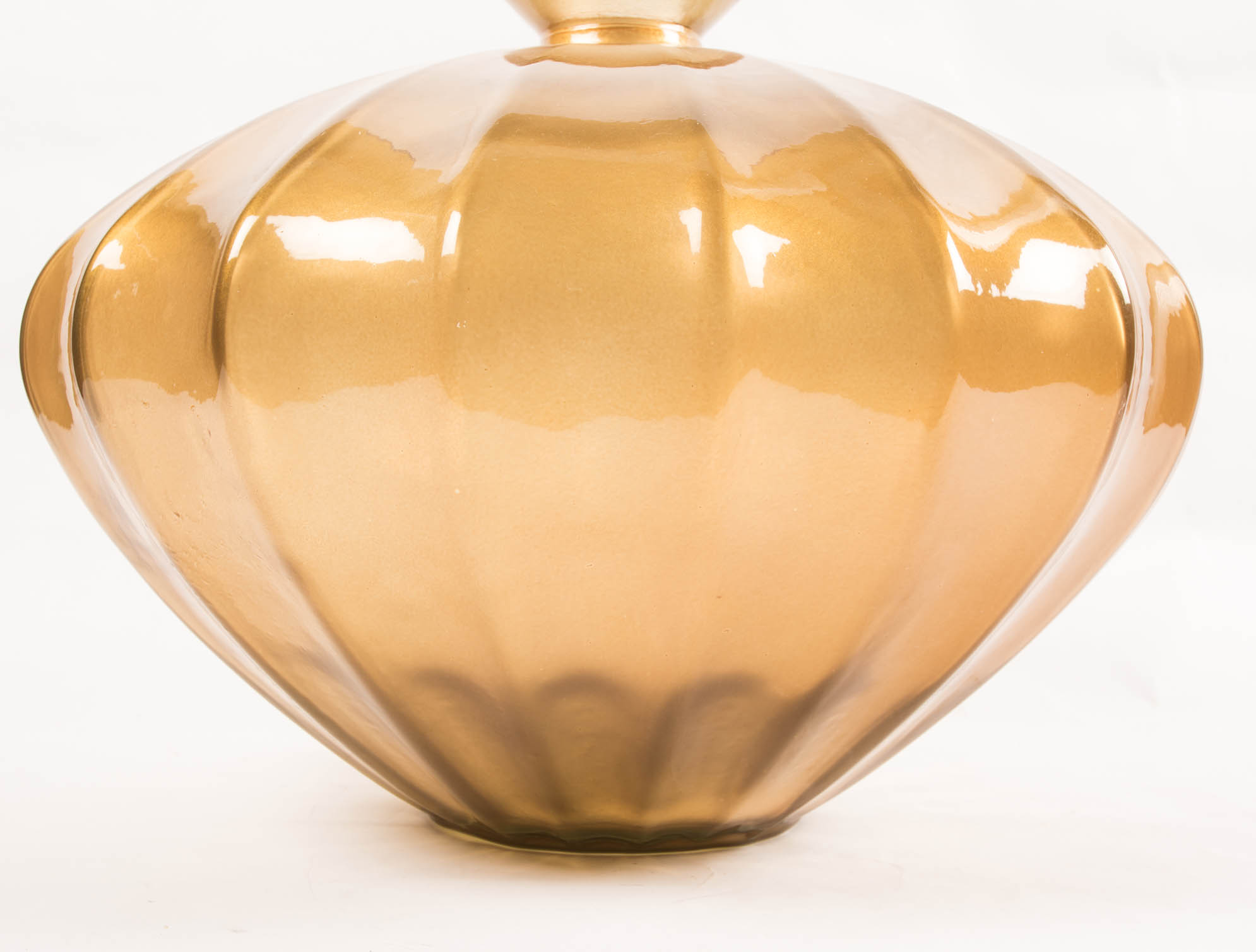 Large Amber Glass Vase EBTH