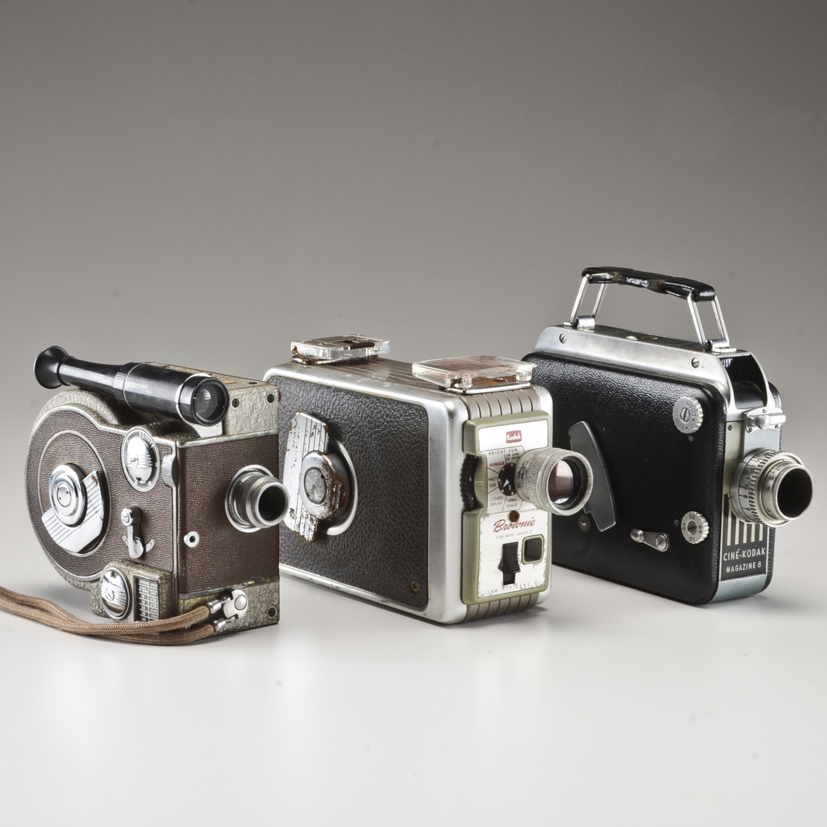 Three Vintage WindUp 8MM Movie Cameras EBTH