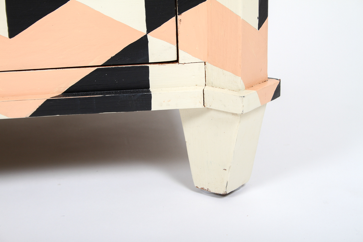 Painted Geometric Three Drawer Dresser EBTH