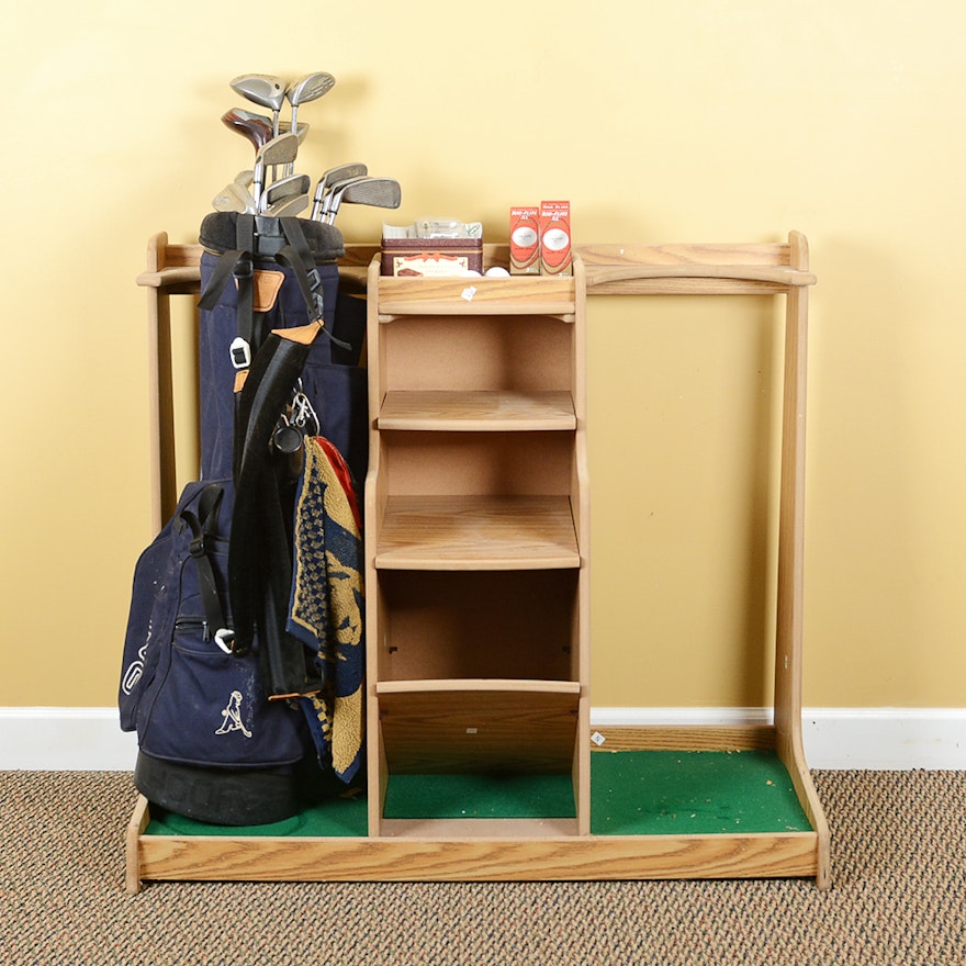 Ping Golf Bag, Clubs and Double Golf Bag Storage Rack | EBTH