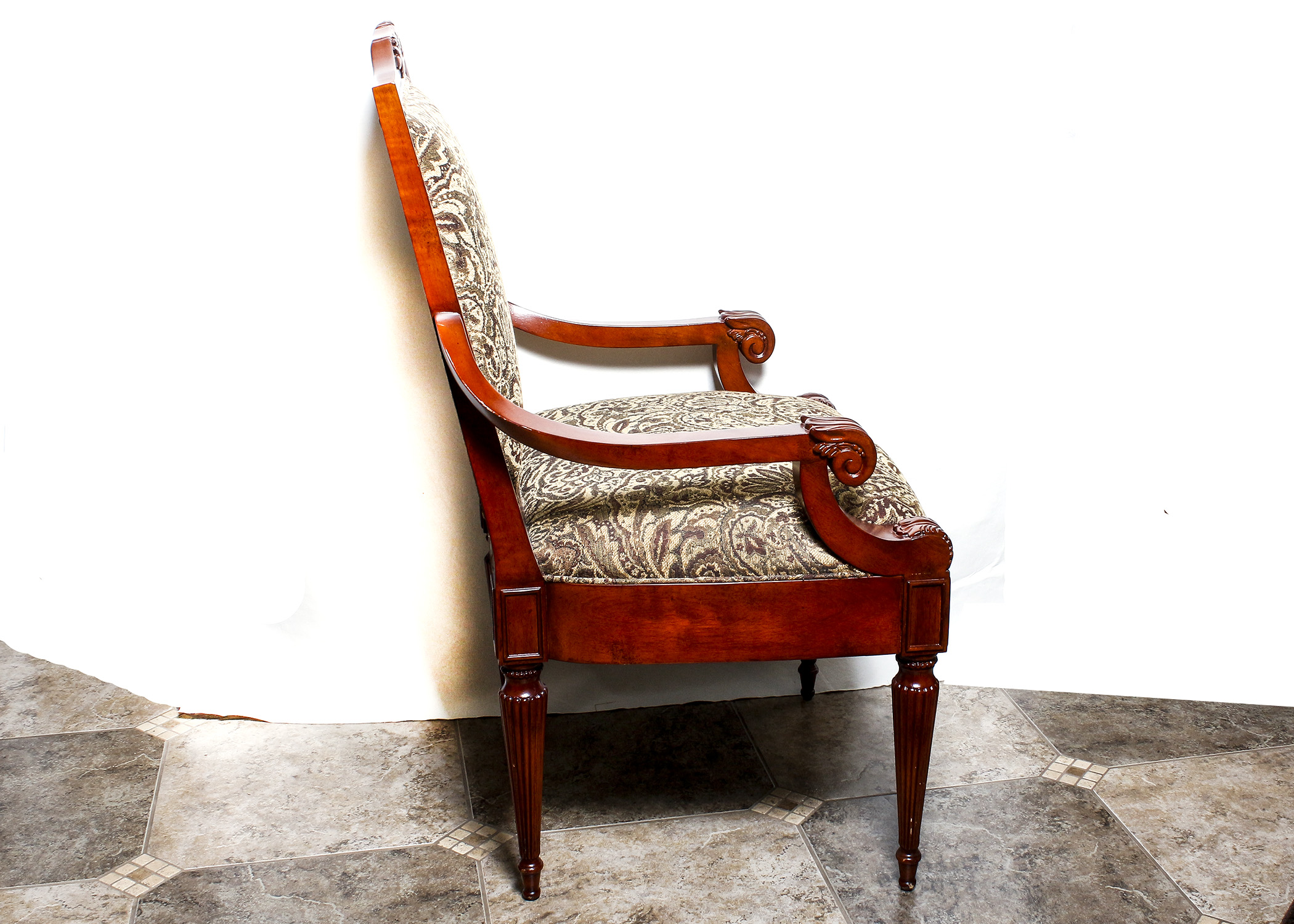 Bombay Upholstered Wood Accent Chair EBTH