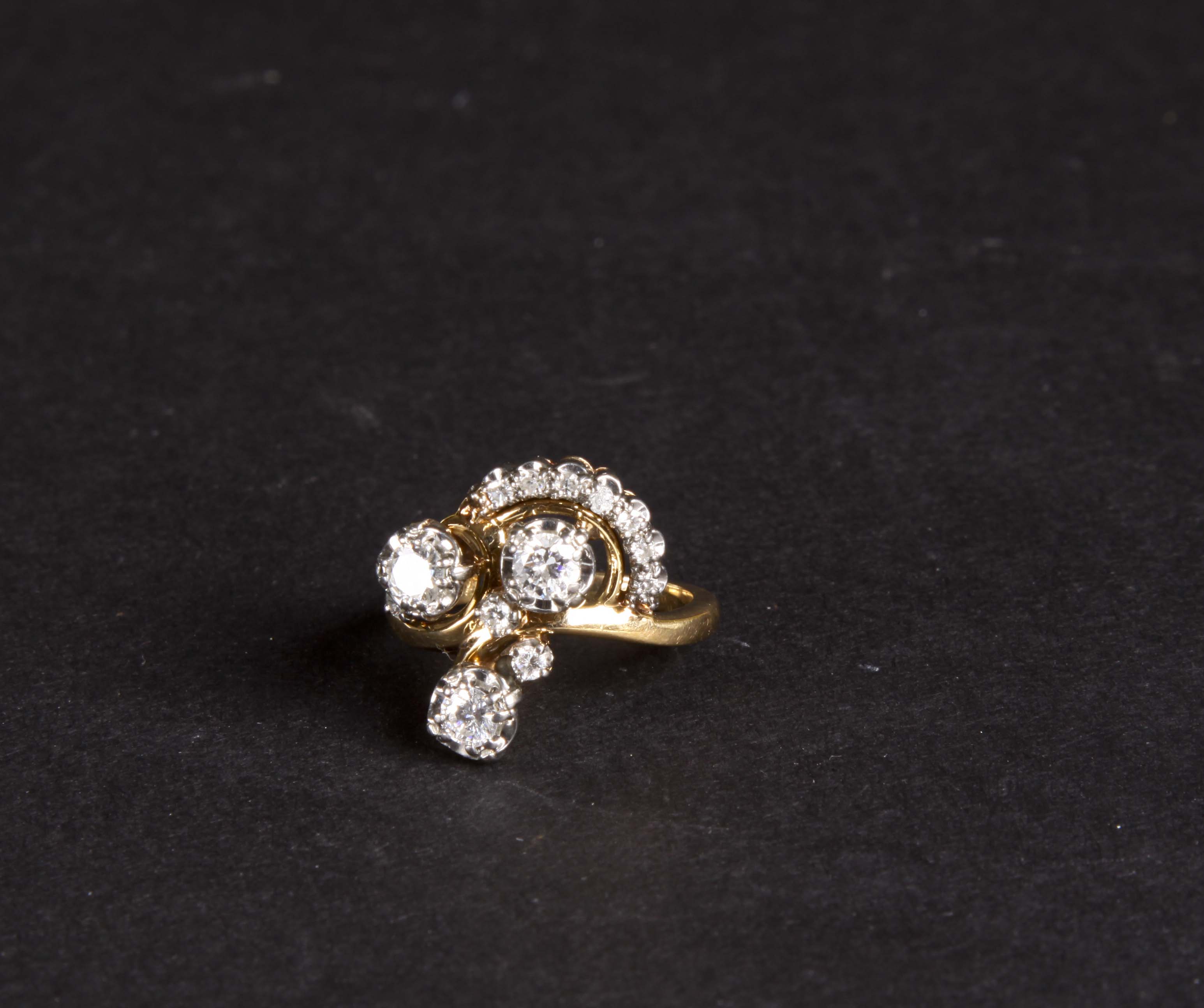 18K Yellow Gold and Diamond Dress Ring EBTH