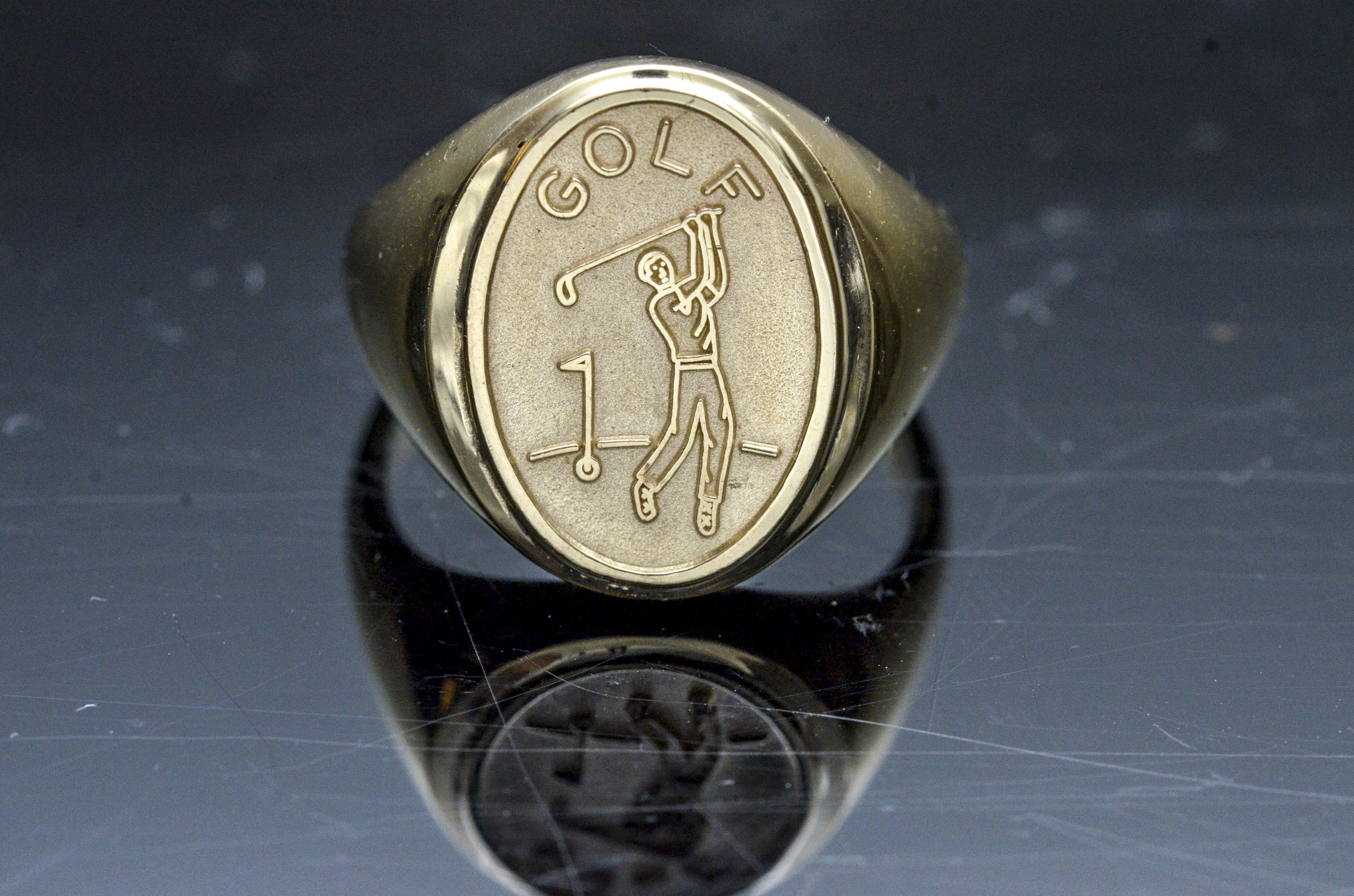 10K Yellow Gold Men's Golf Ring EBTH