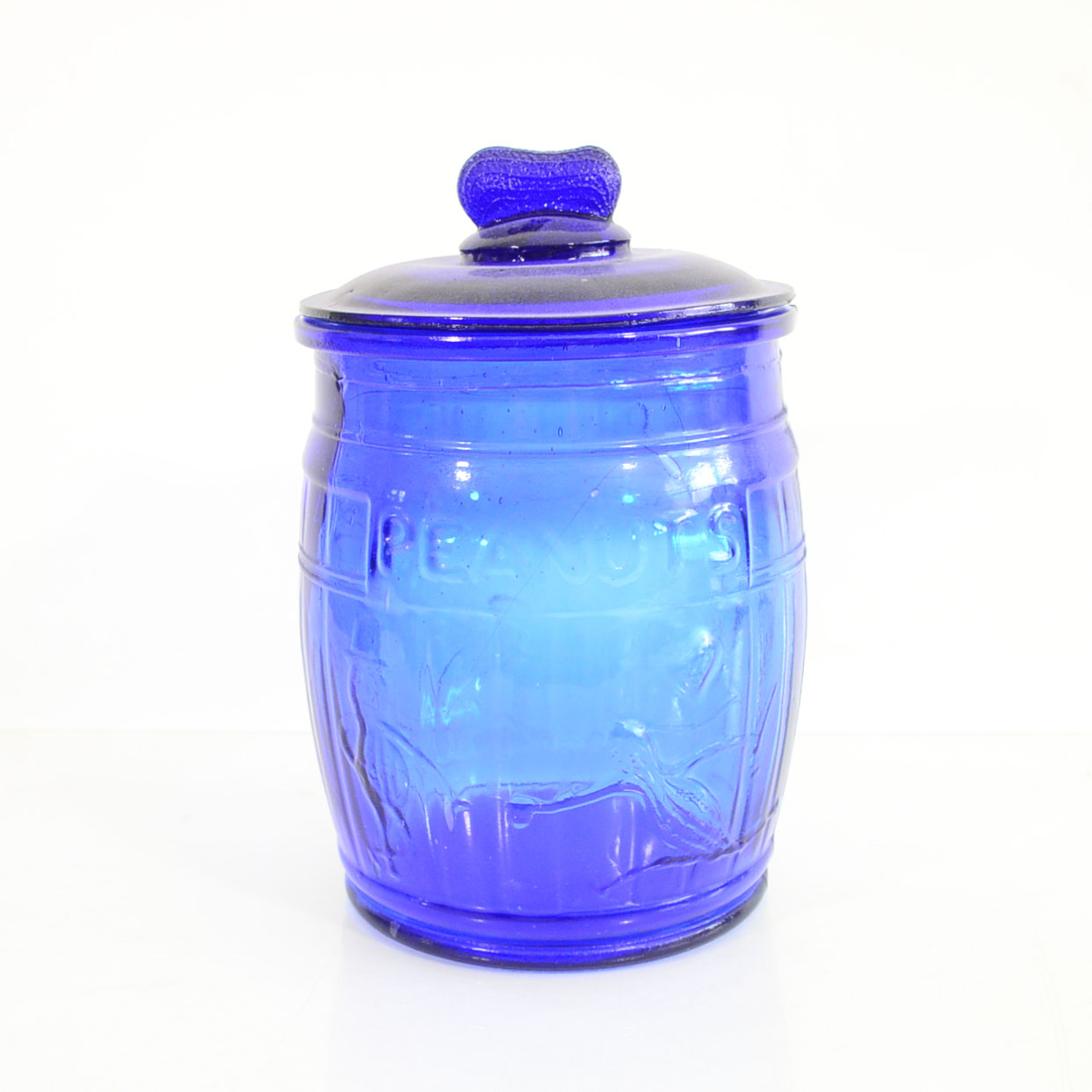 Vintage Cobalt Blue Glass Planters Peanut Jar EBTH