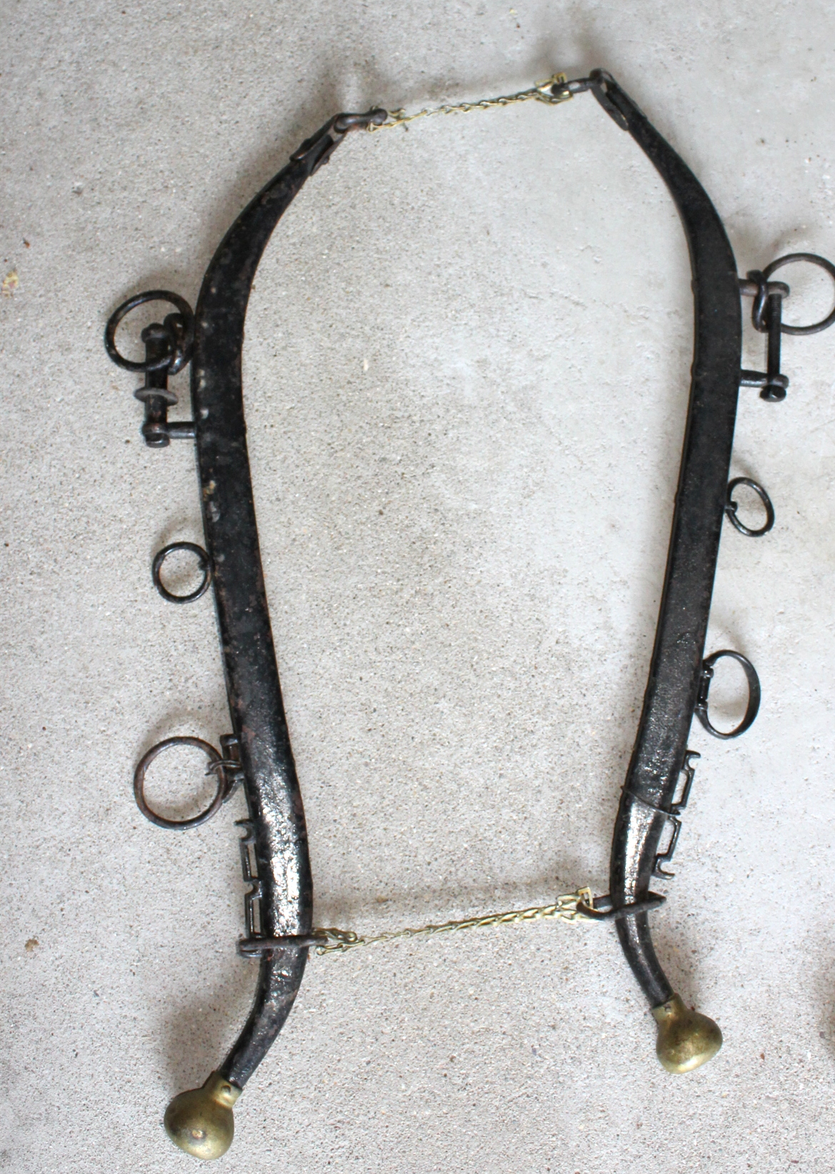 Pair of Antique Iron and Brass Yokes EBTH