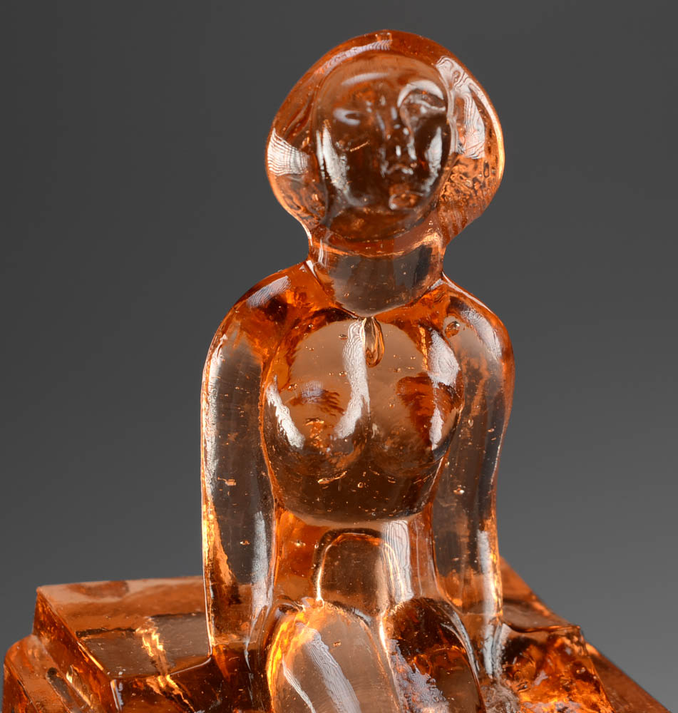 Pink Depression Glass Nude Nymph Figural Soap Dish EBTH