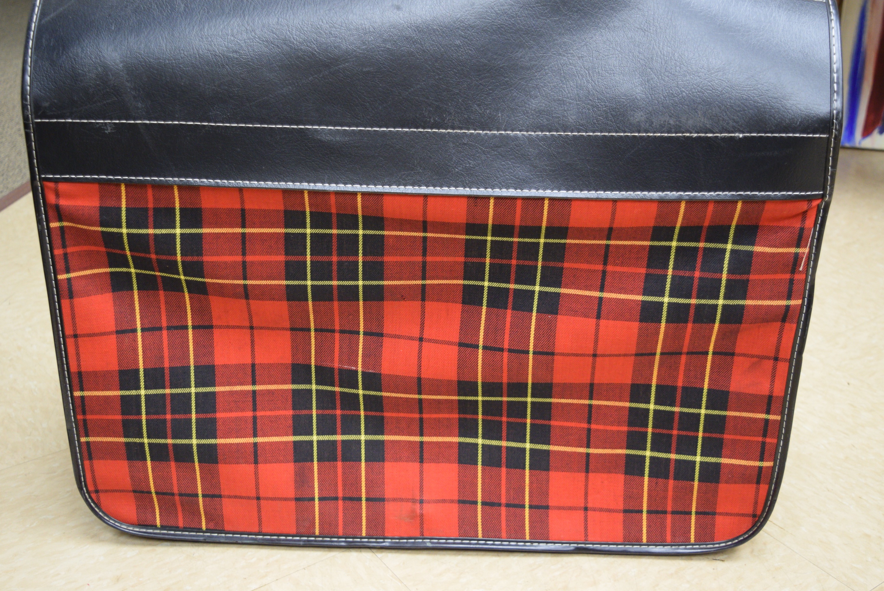 Vintage Plaid Garment Bag Suitcase EBTH