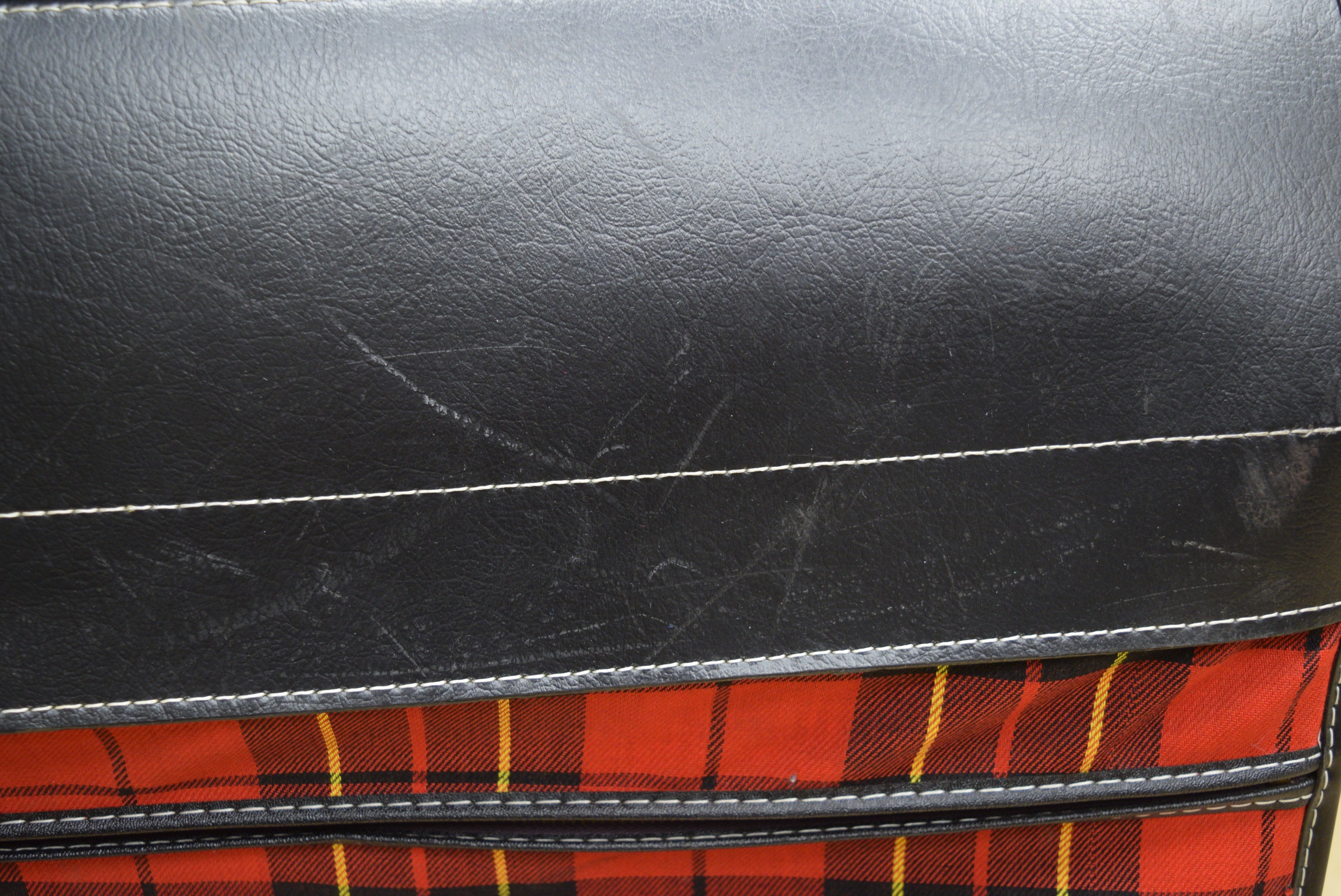 Vintage Plaid Garment Bag Suitcase EBTH