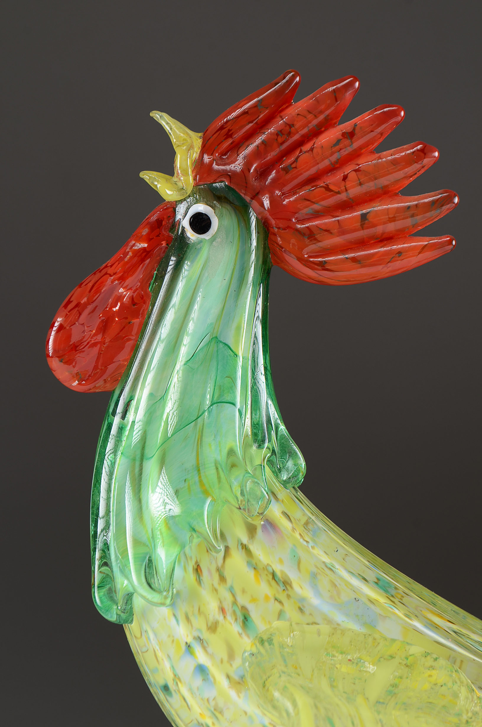 Modern Murano Art Glass Rooster Signed Mario Sandon EBTH