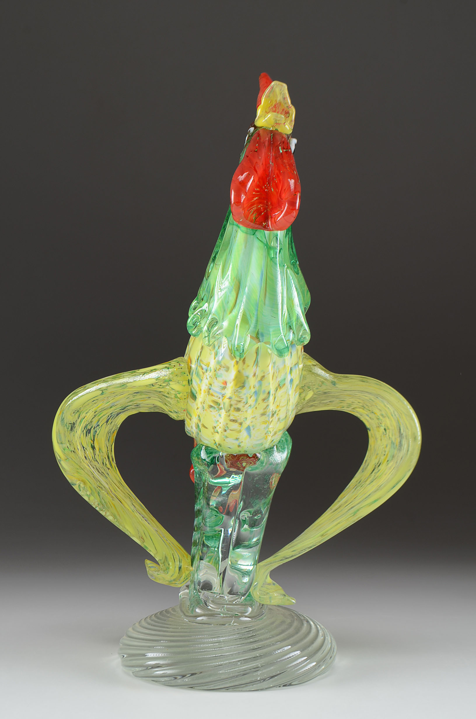 Modern Murano Art Glass Rooster Signed Mario Sandon EBTH