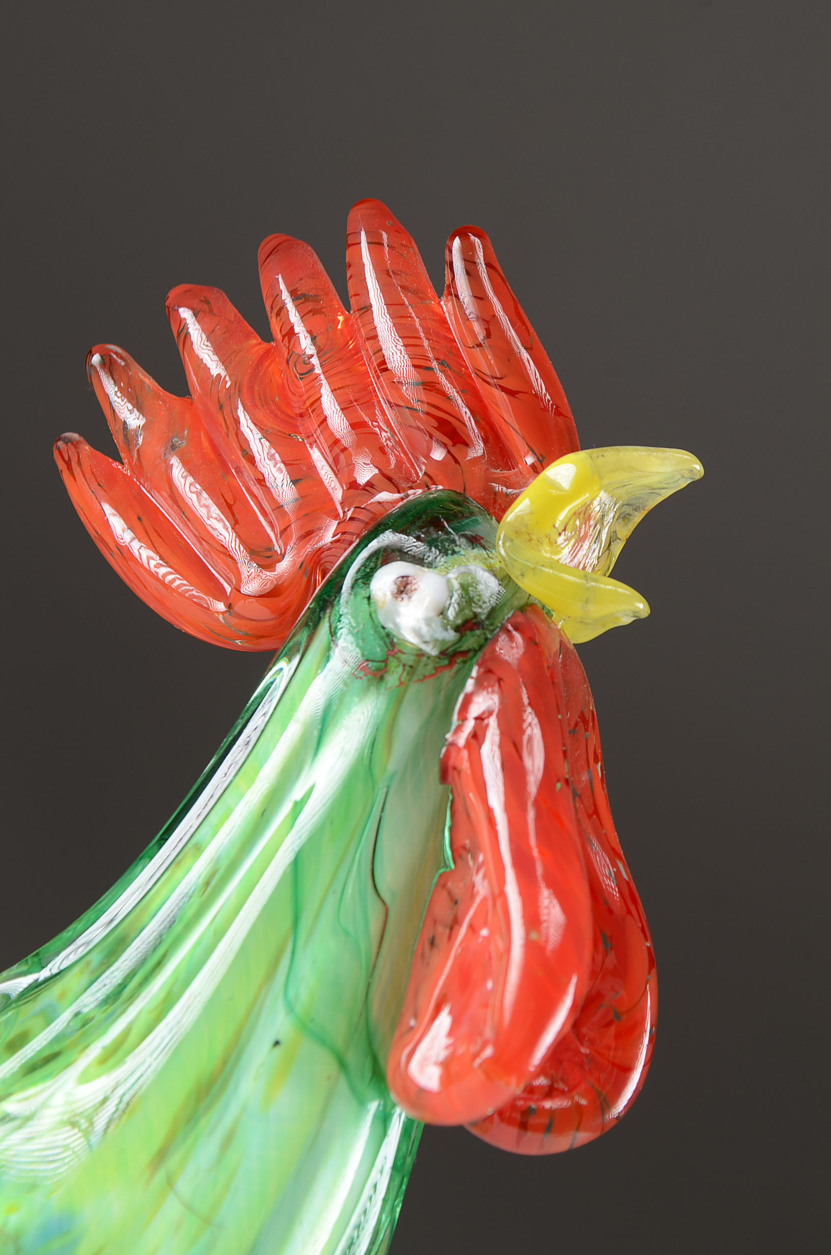 Modern Murano Art Glass Rooster Signed Mario Sandon EBTH