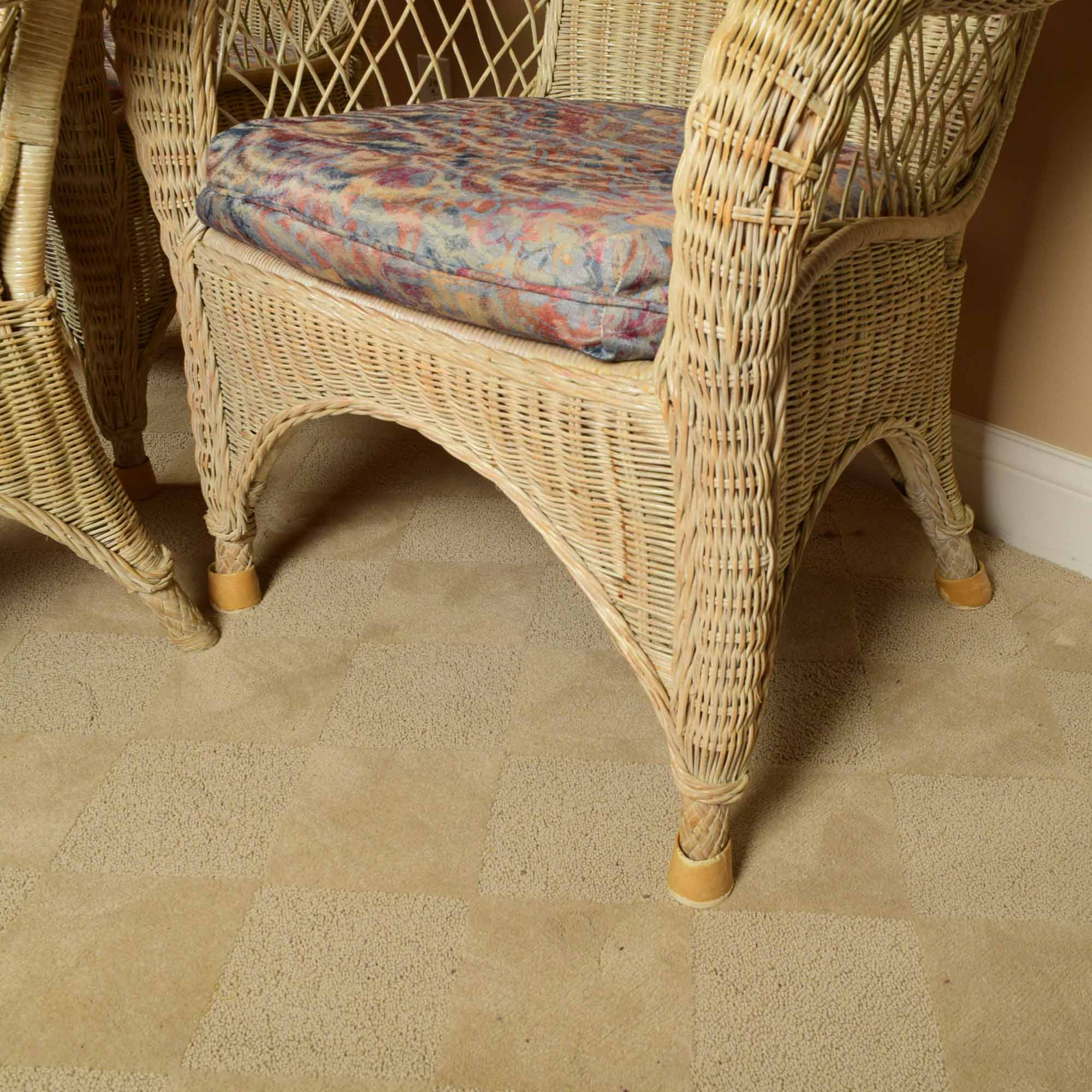 Pennsylvania House Curved Back Wicker Arm Chair Trio EBTH