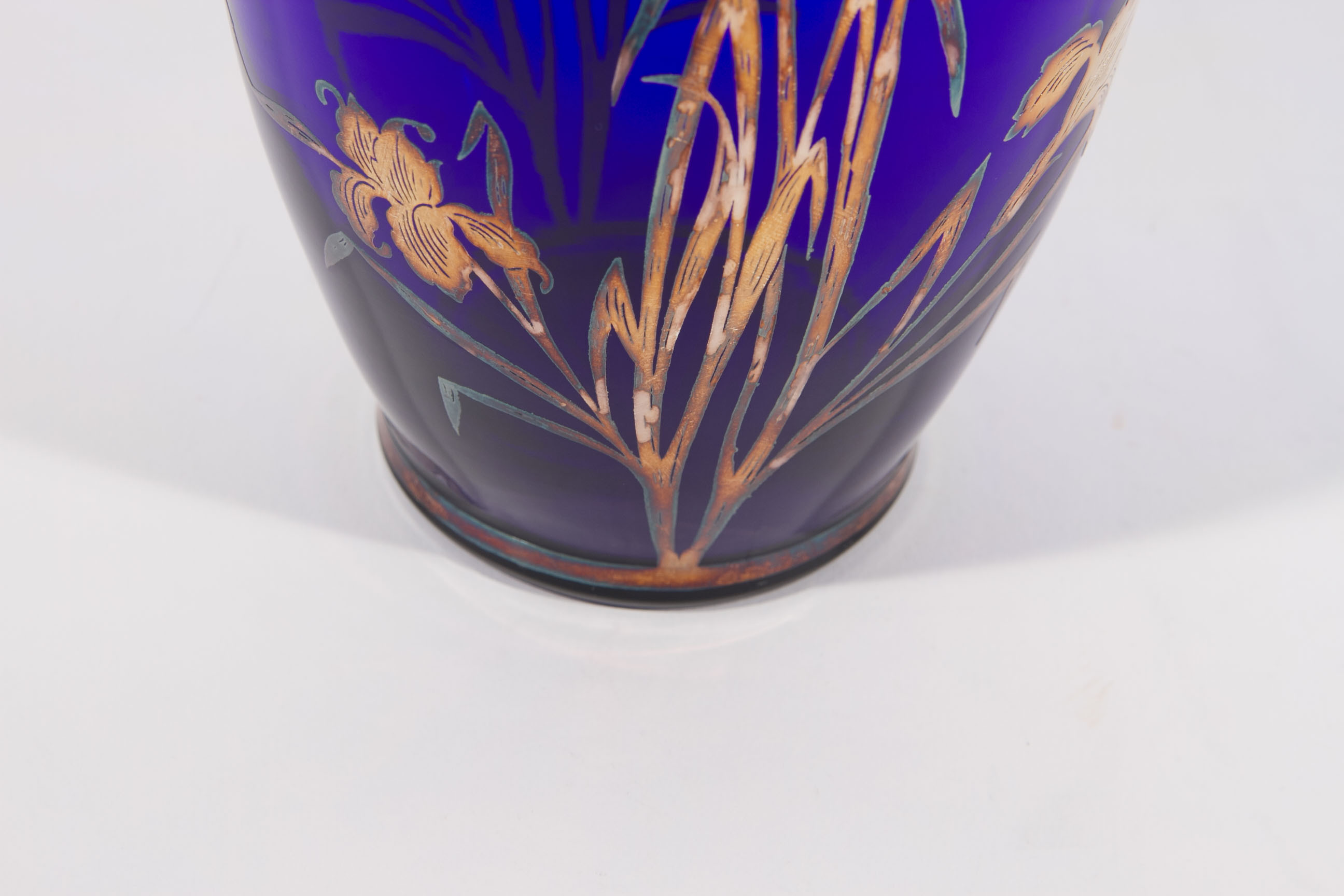 Silver Overlay Cobalt Vase EBTH