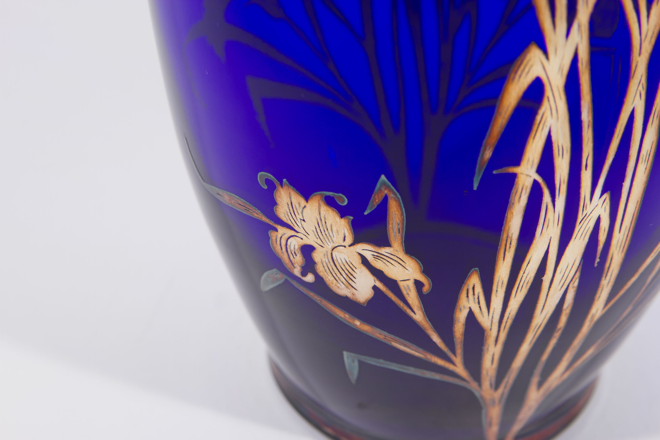 Silver Overlay Cobalt Vase EBTH