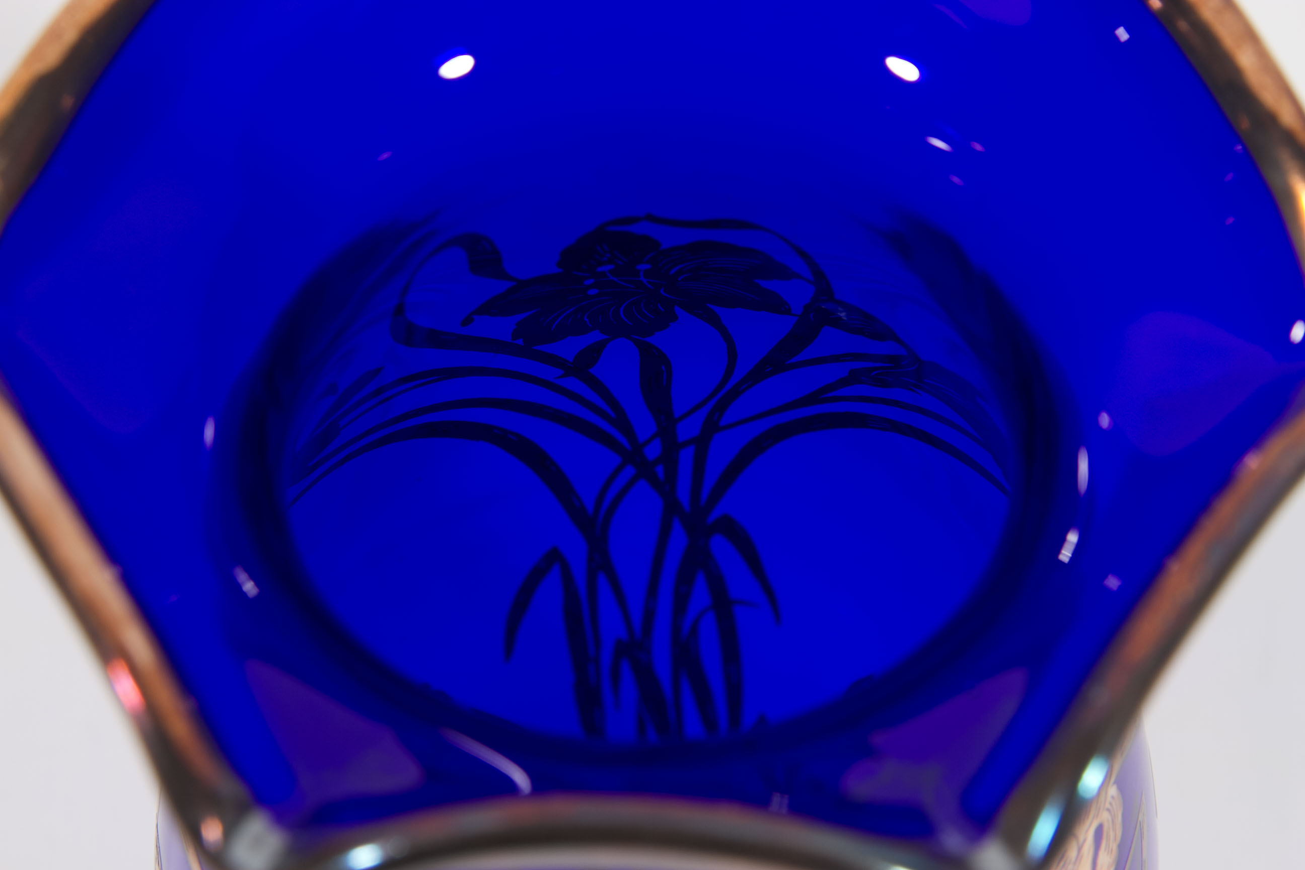 Silver Overlay Cobalt Vase EBTH