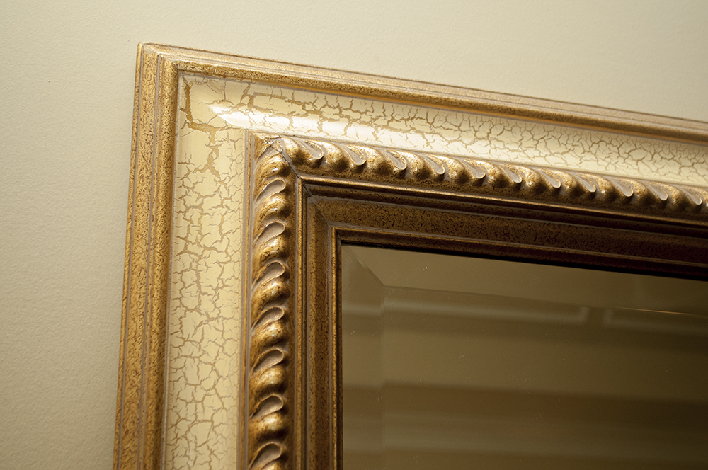 Beveled Full Size Mirror with Gold Frame EBTH