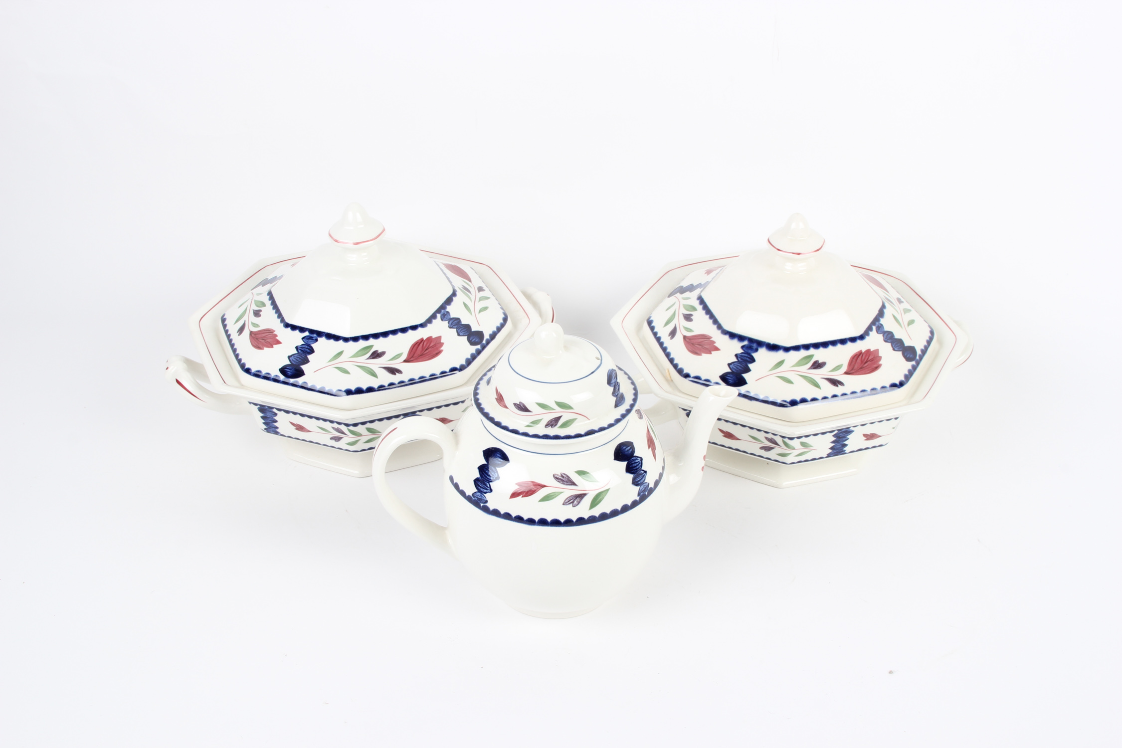 Adams English Ironstone "Lancaster" Serving Dishes and Teapot EBTH