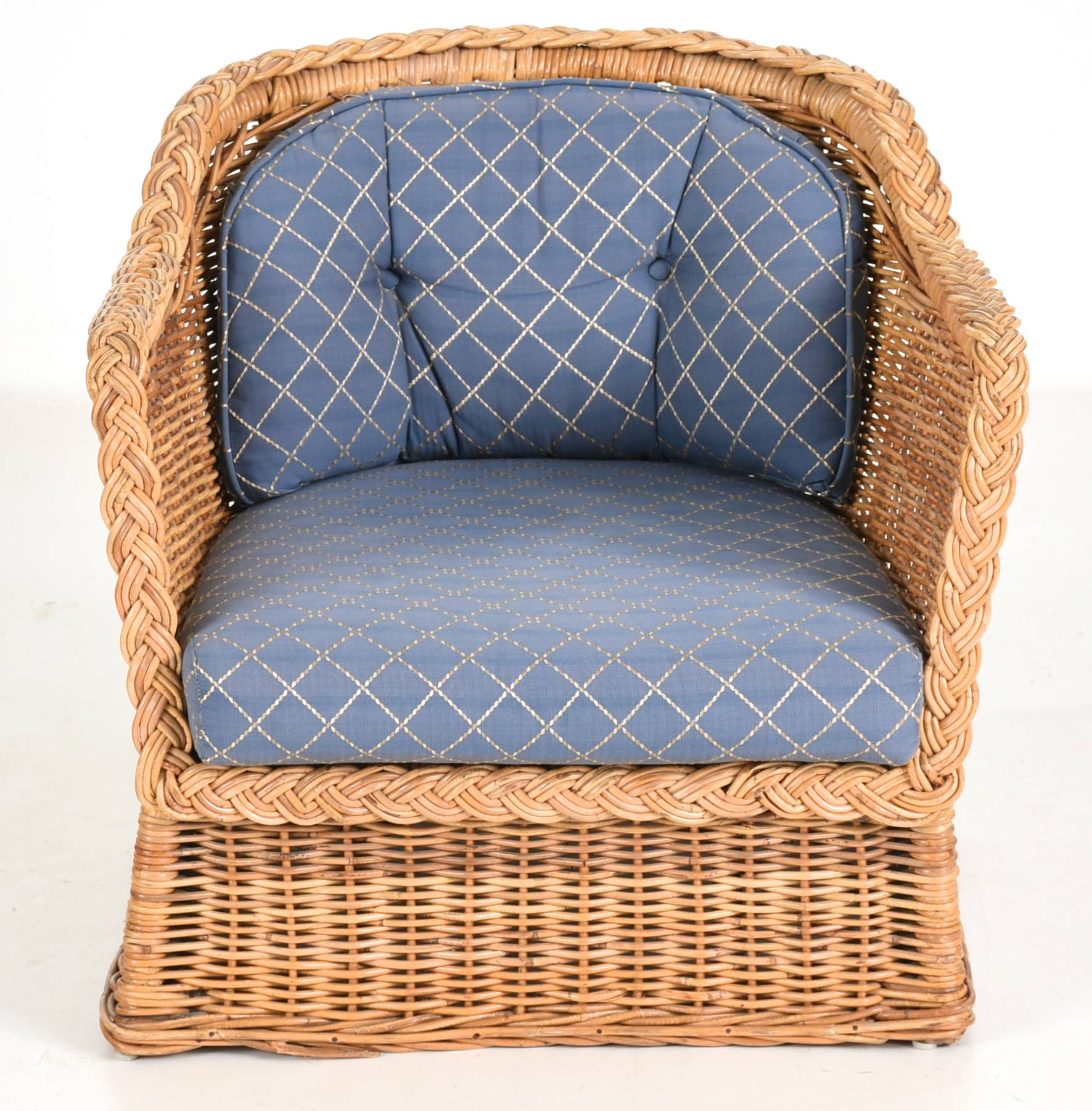 Woven Wicker Accent Chairs EBTH   DSC 3032 