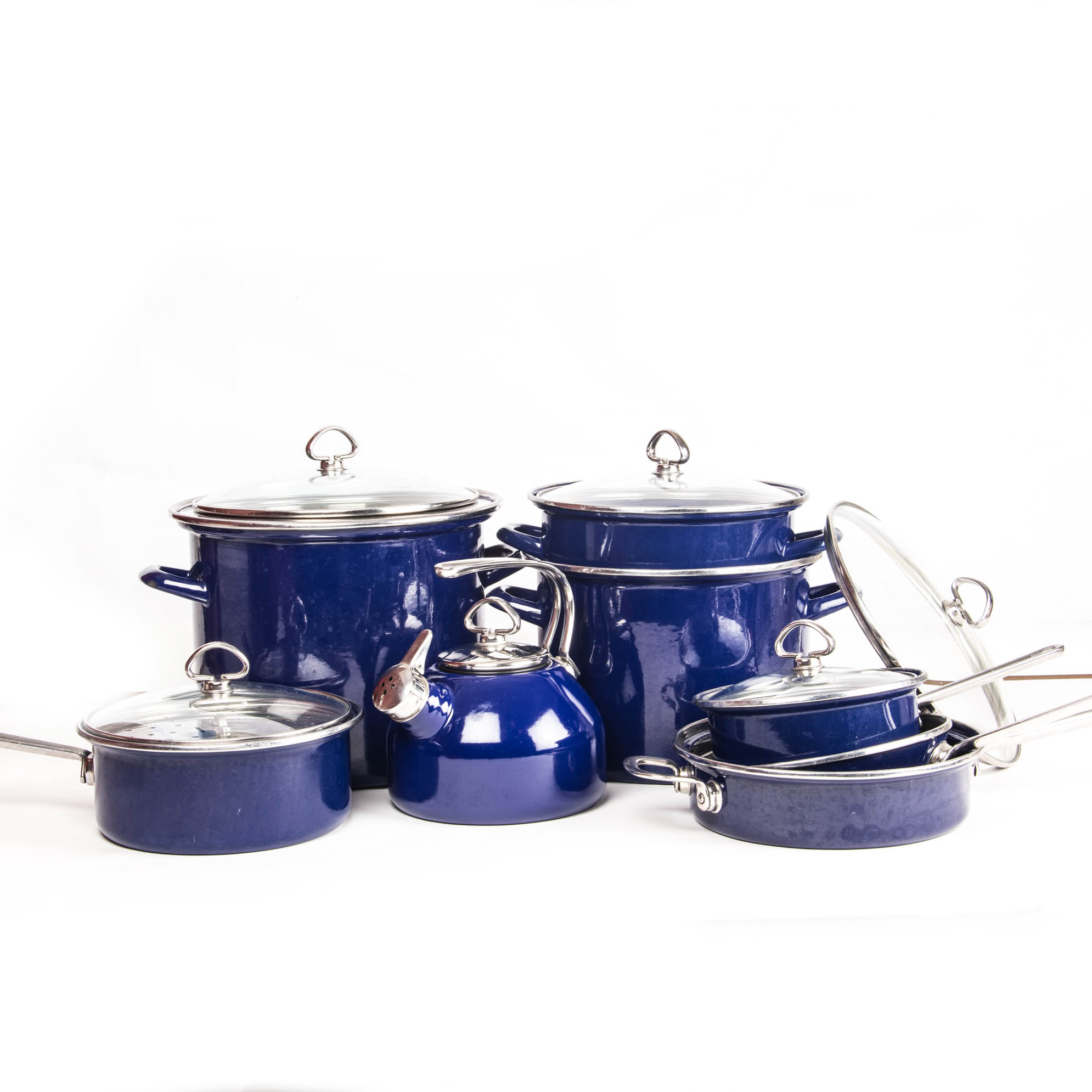 Blue Enamel Cookware Copper Pans Safe
