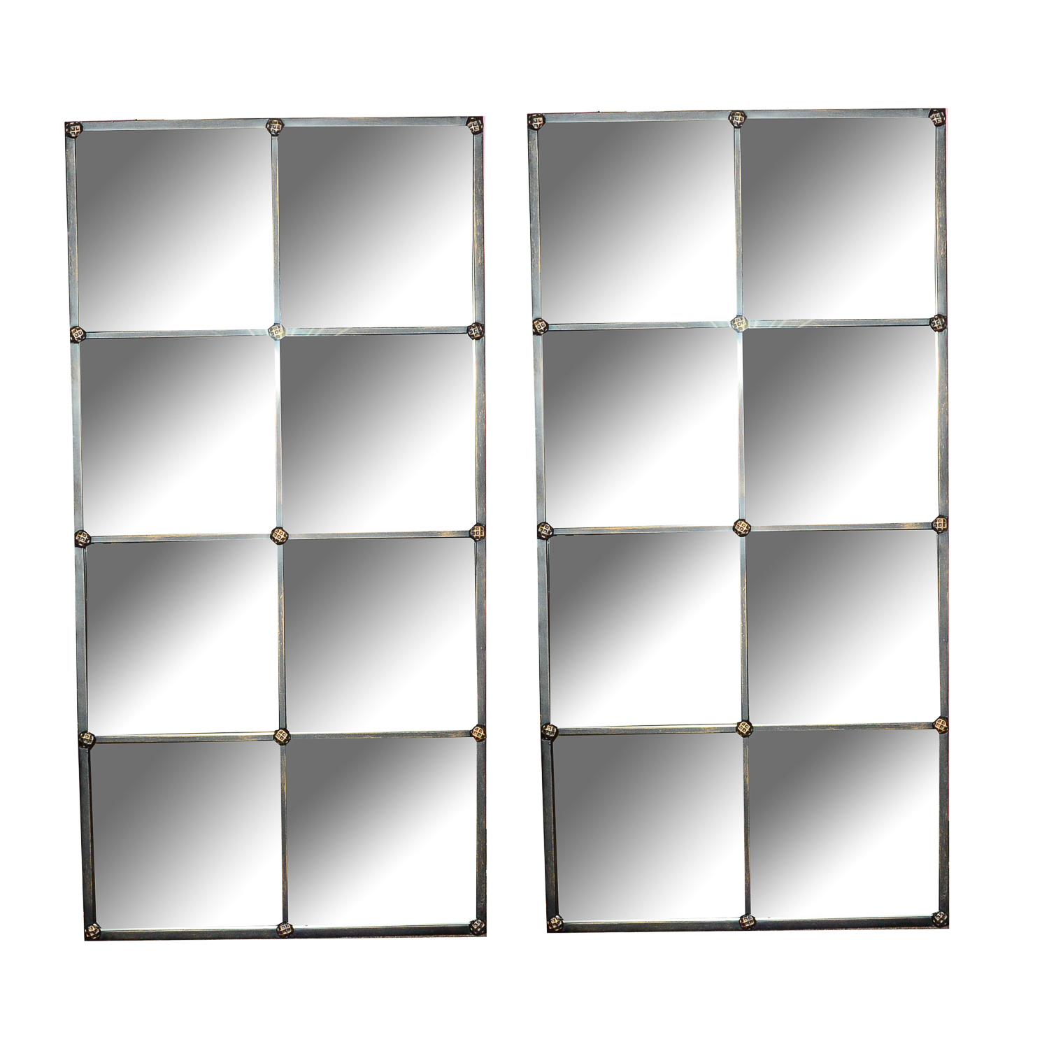 Pair of Ballard Designs Paned Wall Mirrors EBTH