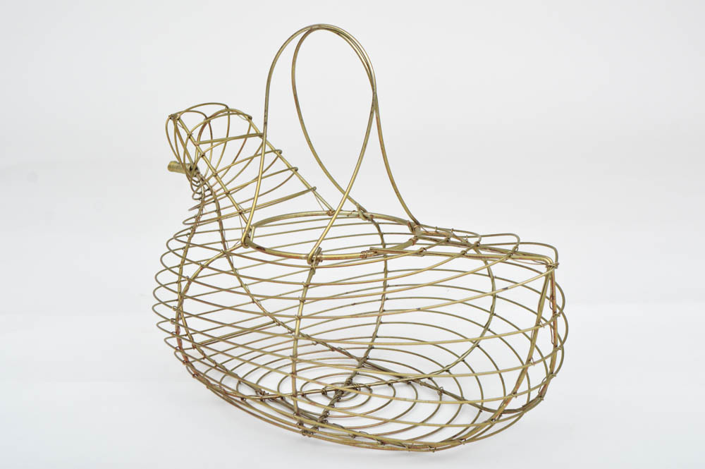 Vintage Wire Egg Basket EBTH